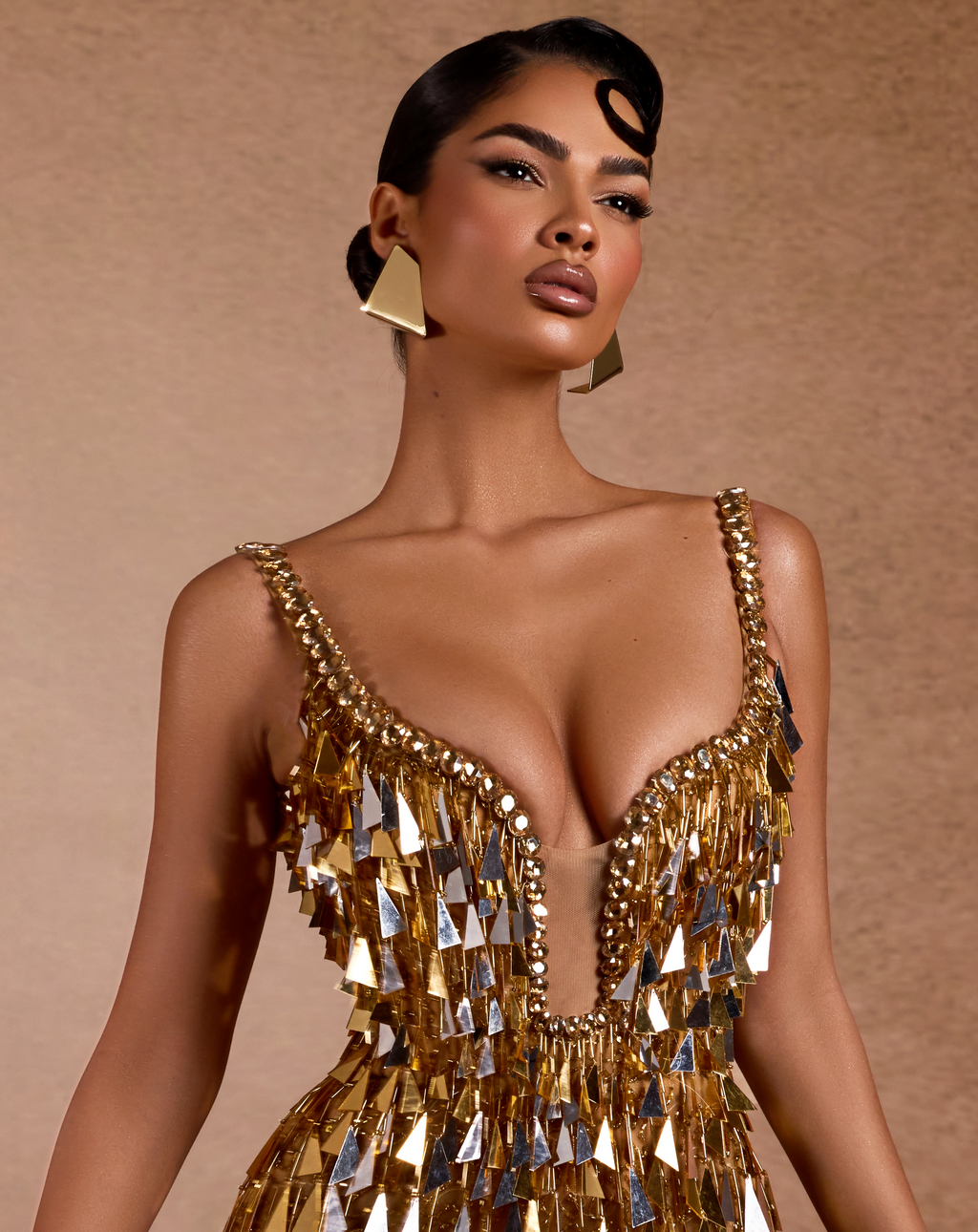 Golden Throne Plunge Gown