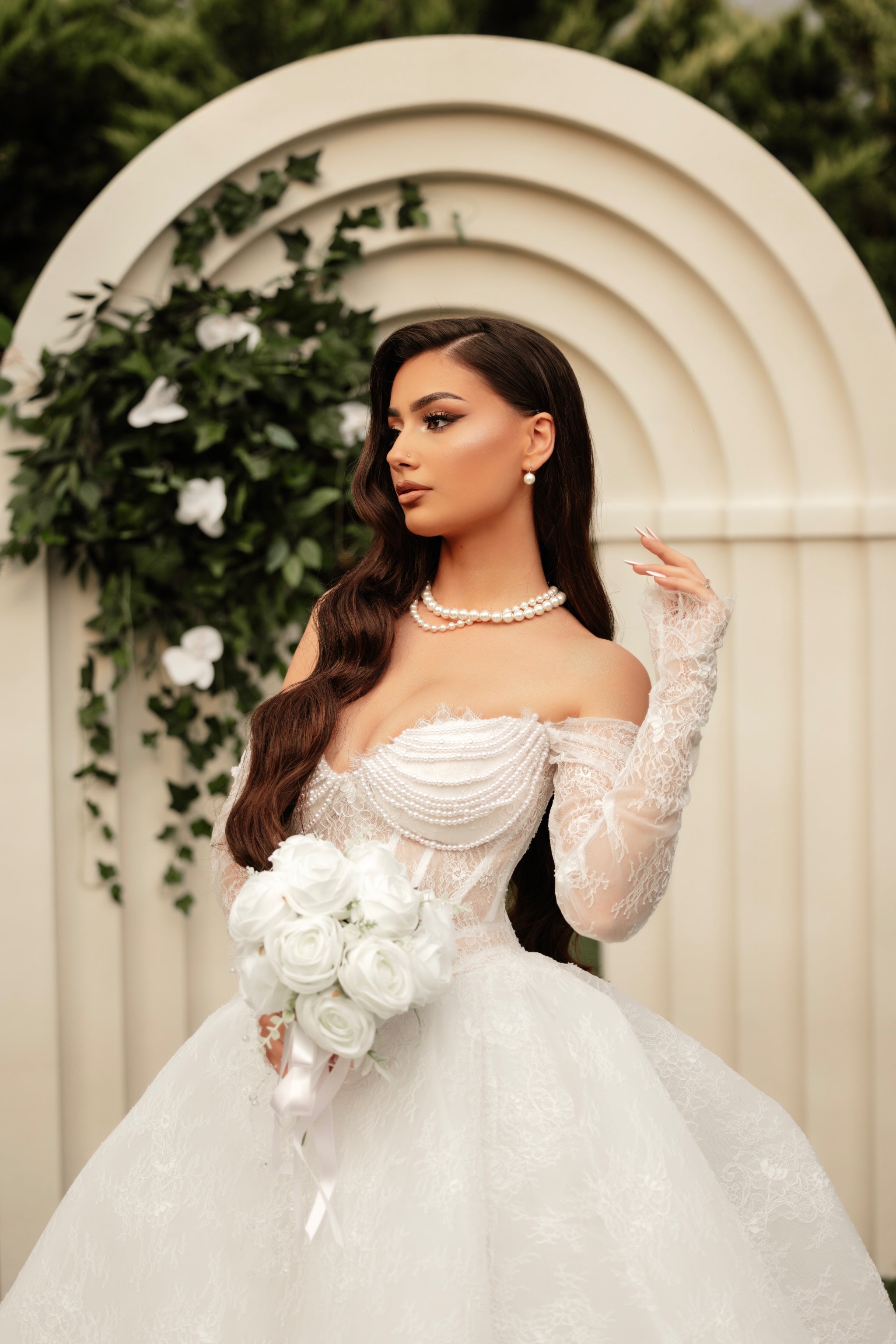 Vivienne - Off Shoulder Lace Wedding Dress