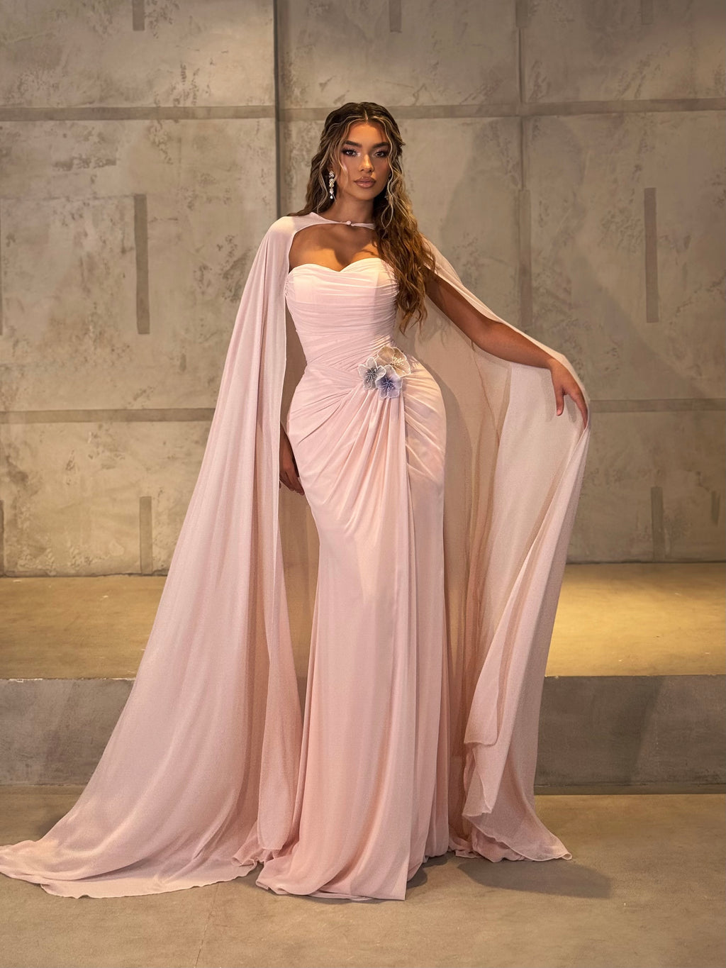 Elora - Draped Cape Gown