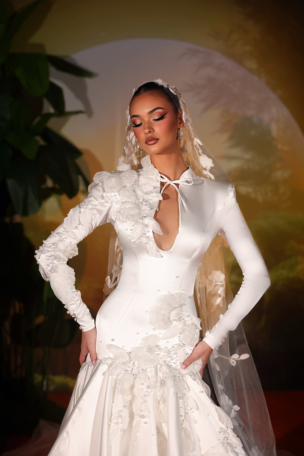 Marilise - Pearl Petal Embellished Gown