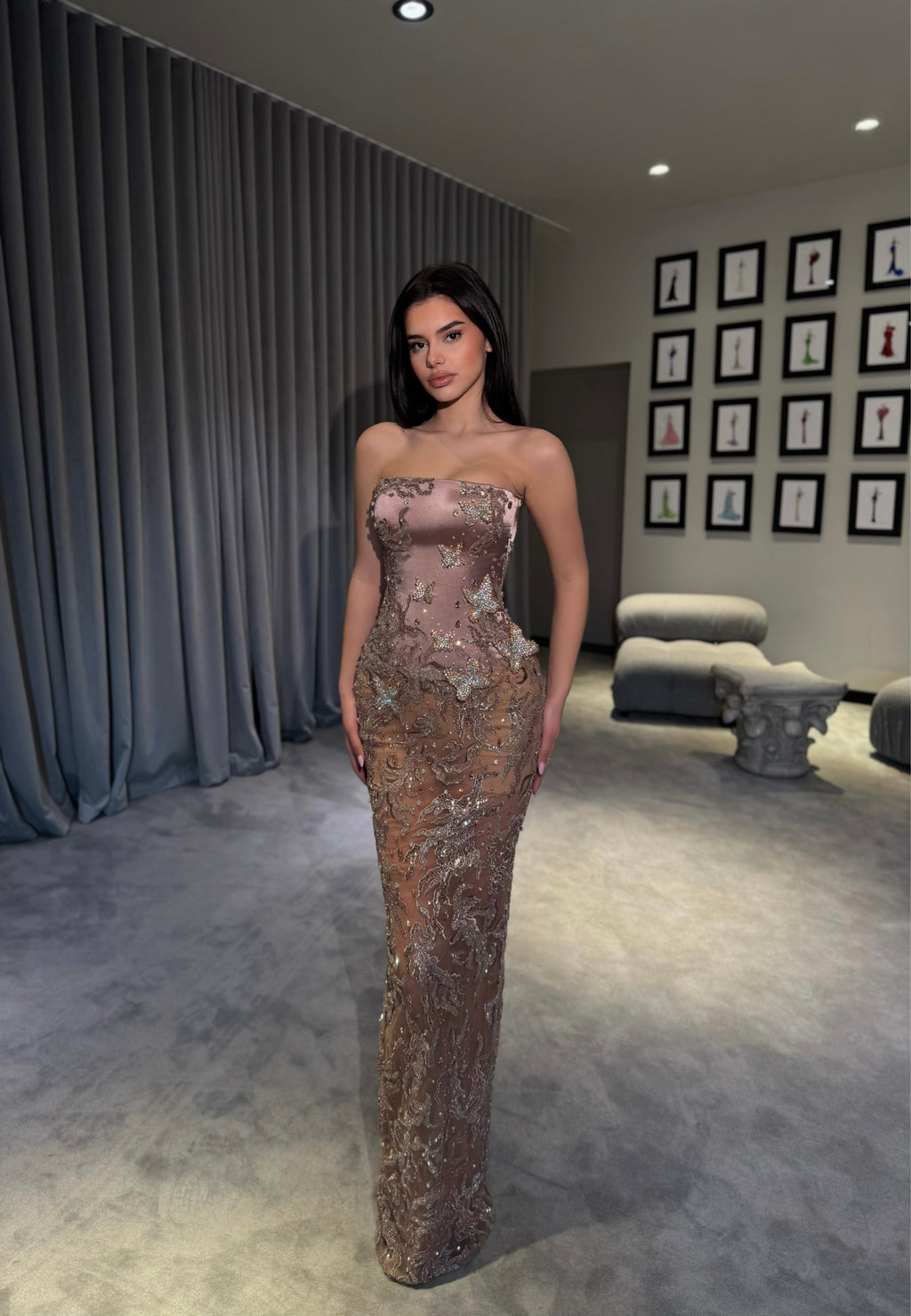 Marvèla - Strapless Embellished Gown
