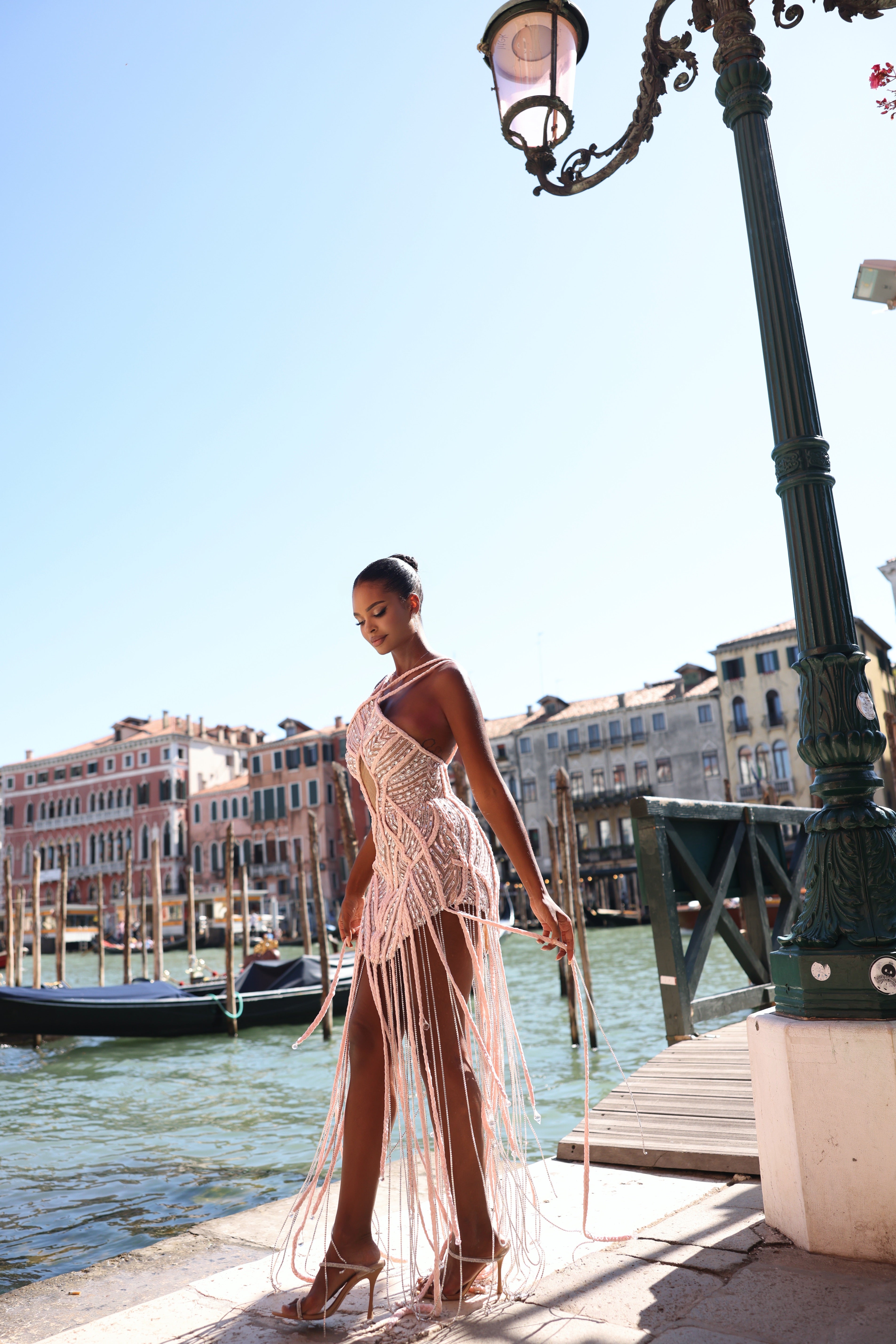 Maristella - Beaded Fringe Mini Dress