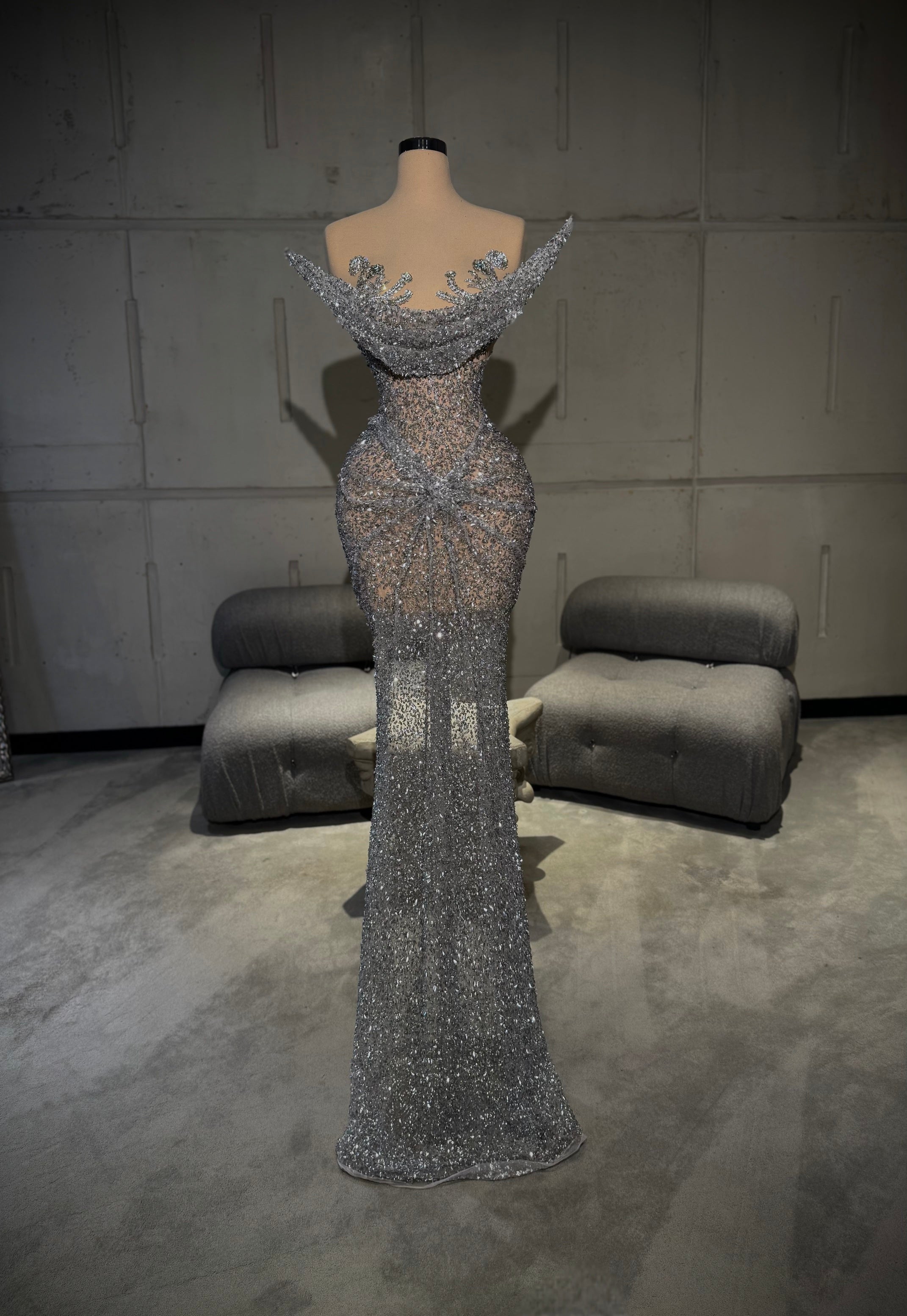 Aurevia - Crystal Off-Shoulder Mermaid Gown