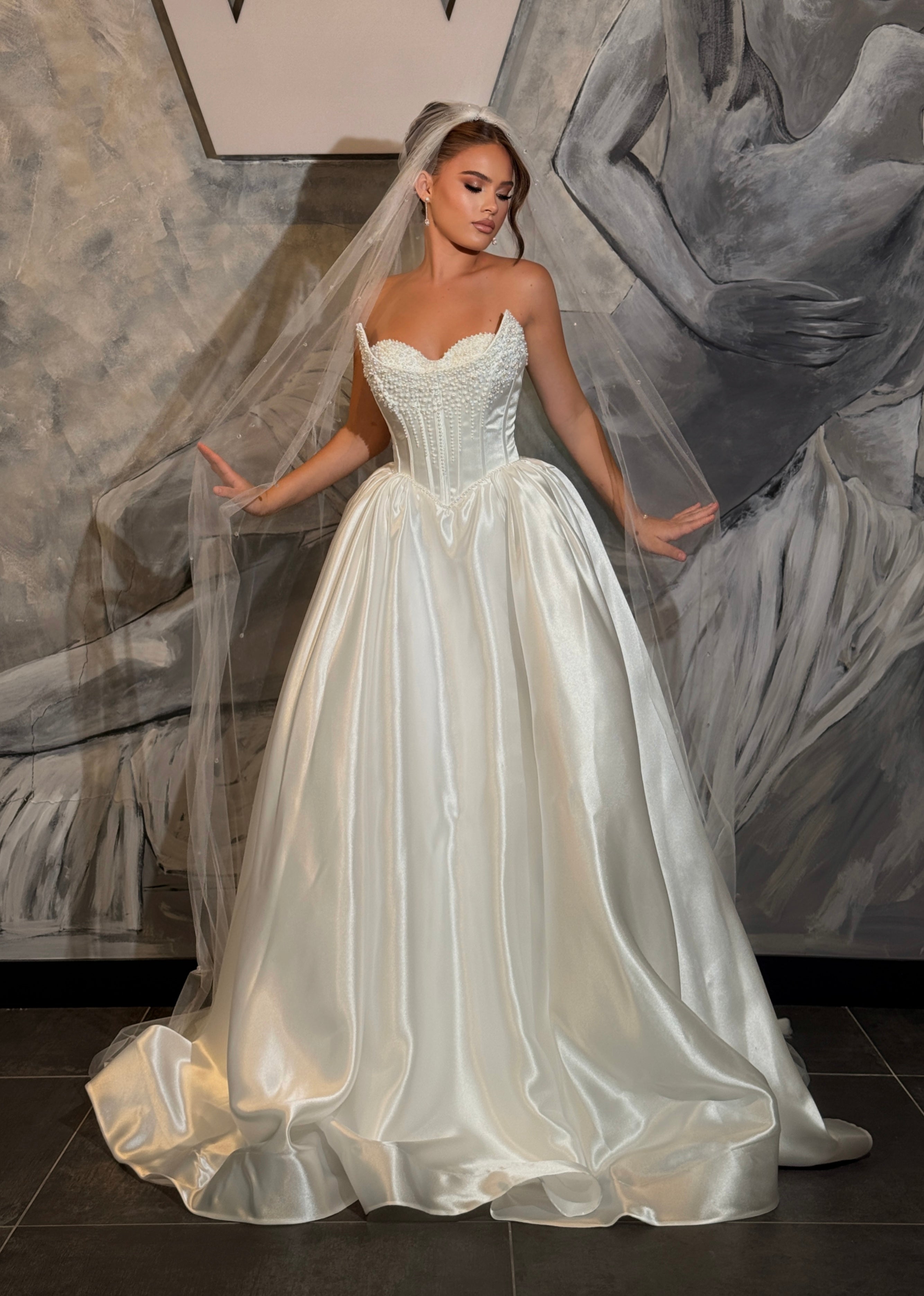 Alessandra - Pearl corset bridal gown