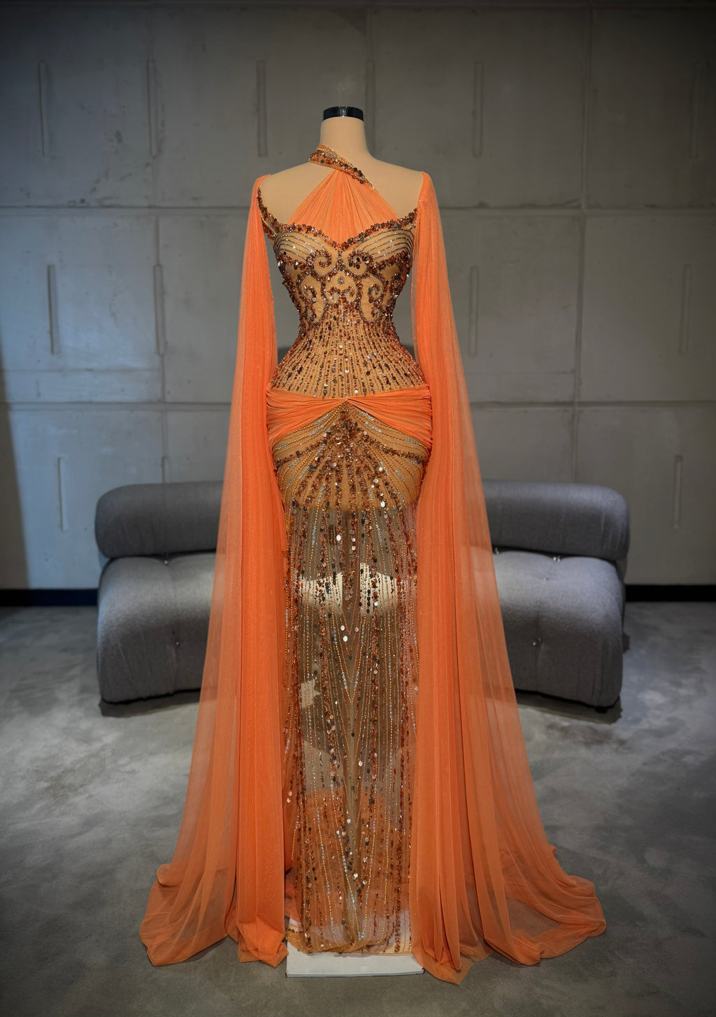 Solandra – Crystal Cape Gown