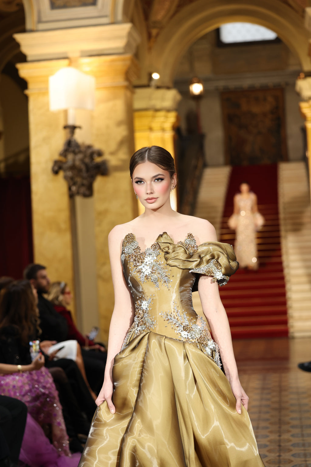 Tiná - Embellished One Shoulder Ball Gown