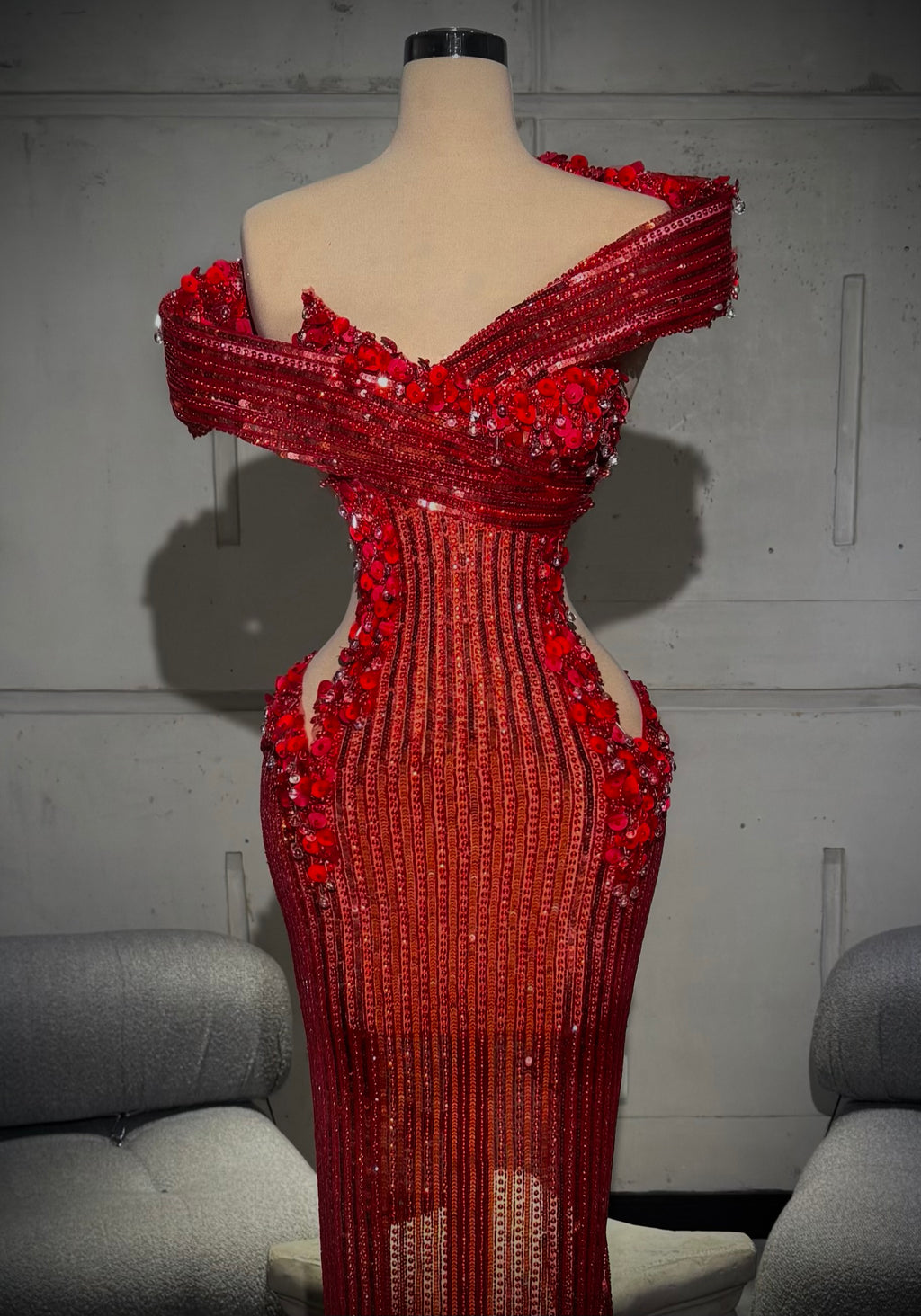 Oyana - Off Shoulder Cutout Dress