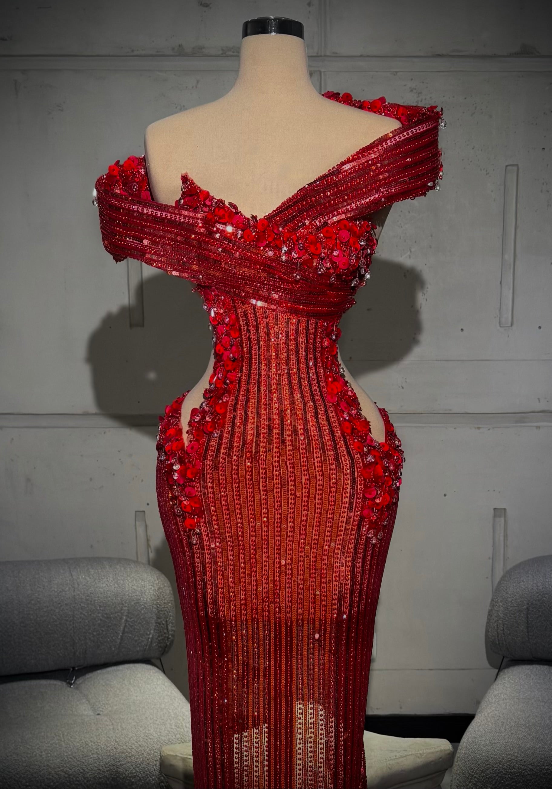 Oyana - Off Shoulder Cutout Dress