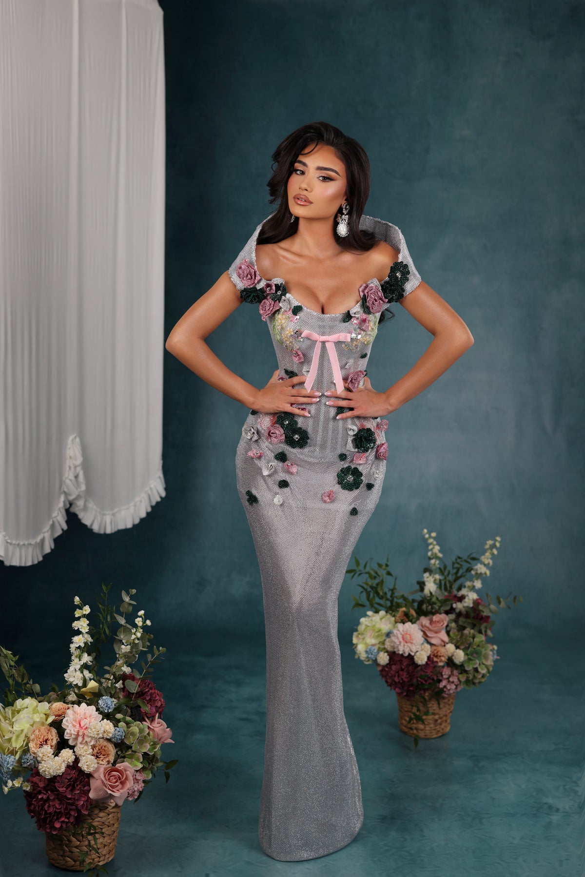 Mimosa - 3D Floral Embellished Gown