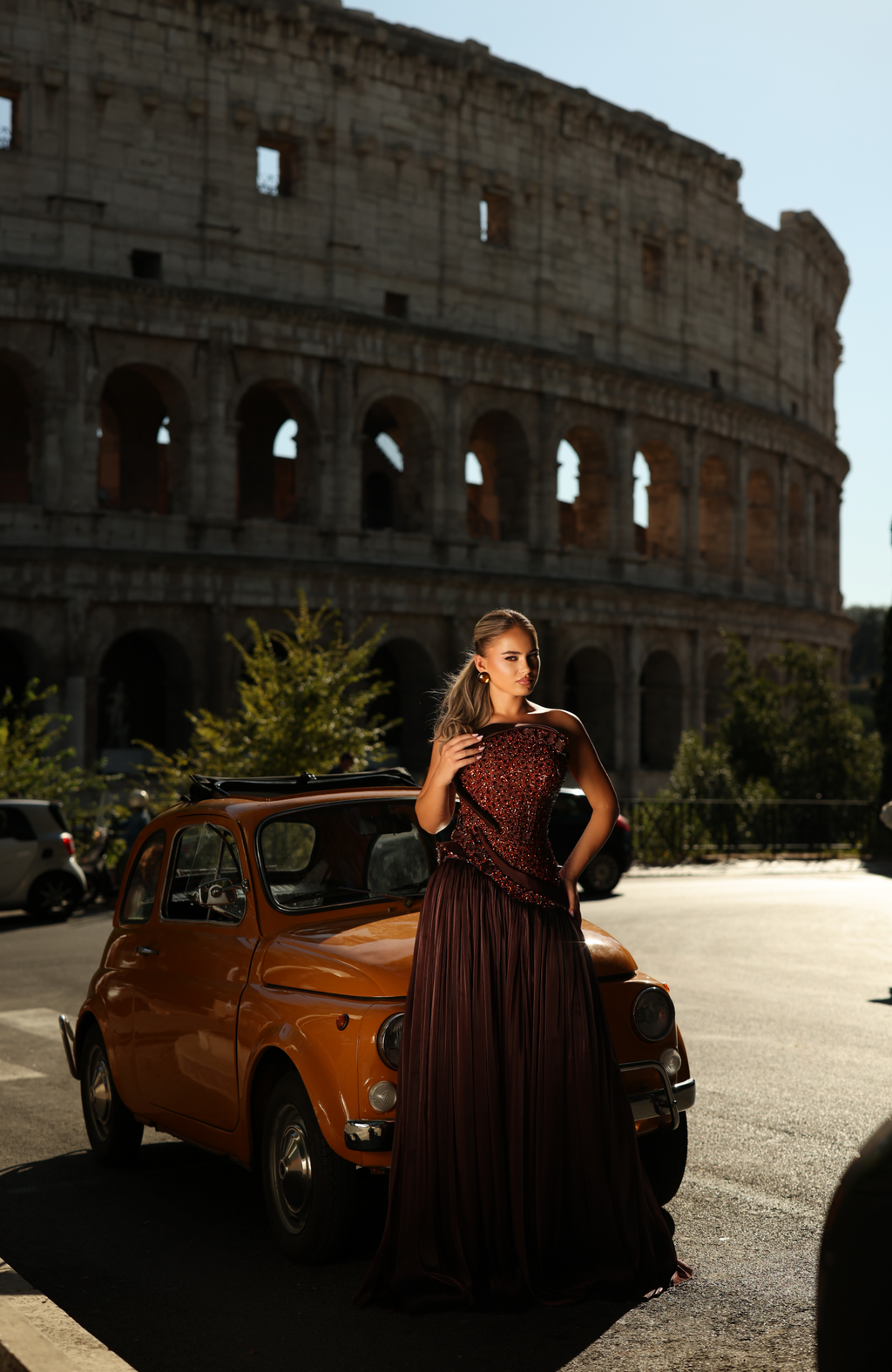 Olisa - Asymmetrical embellished chiffon gown