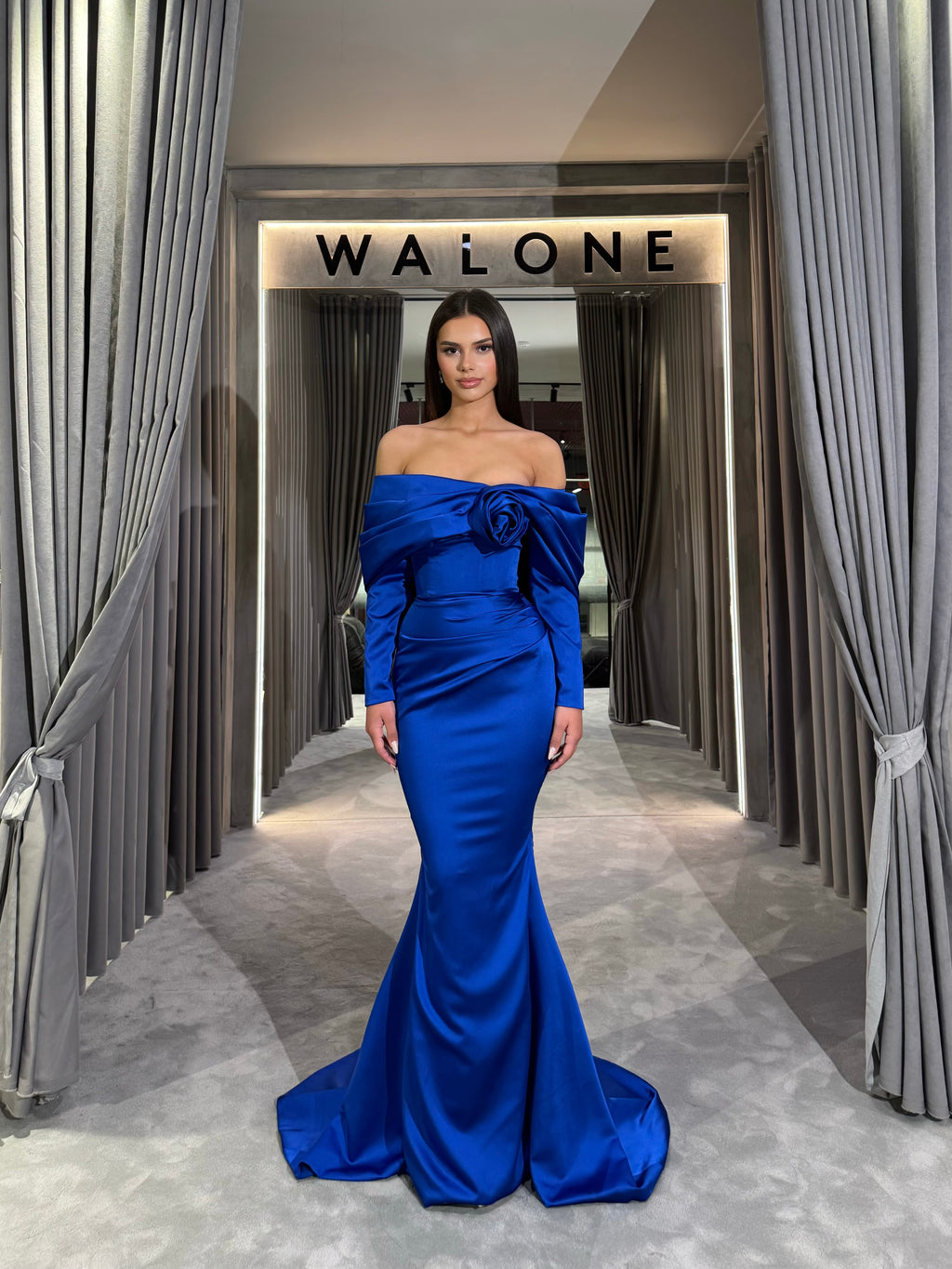 Laurel - Off shoulder Blue Gown