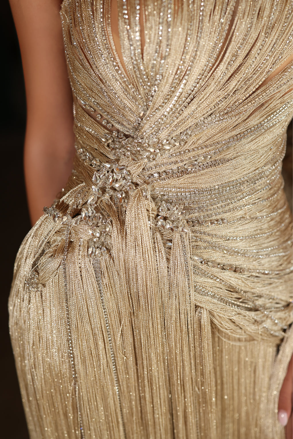 Nayla - Fringe Slit Gown