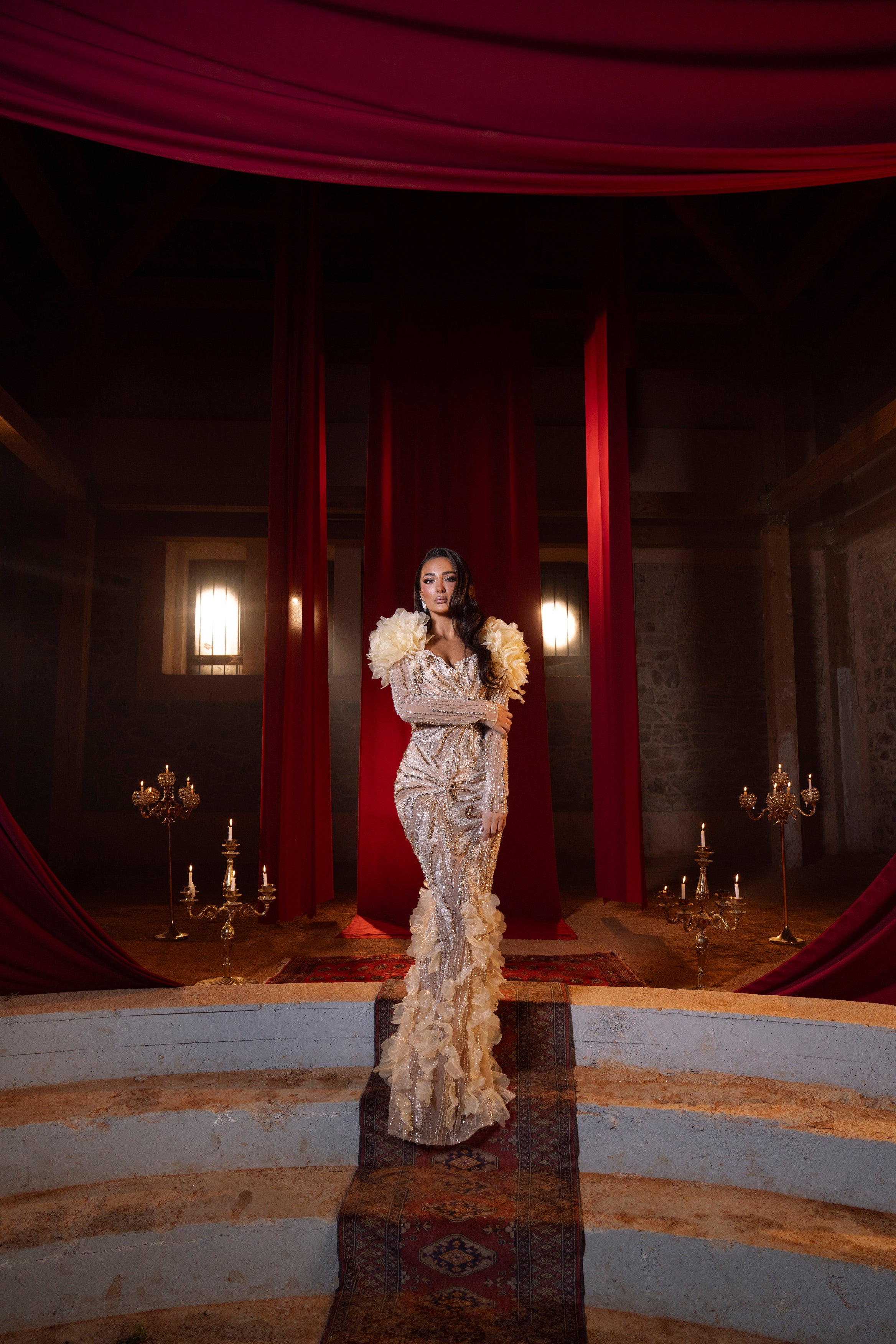 Irina - Crystal Ruffle Gown