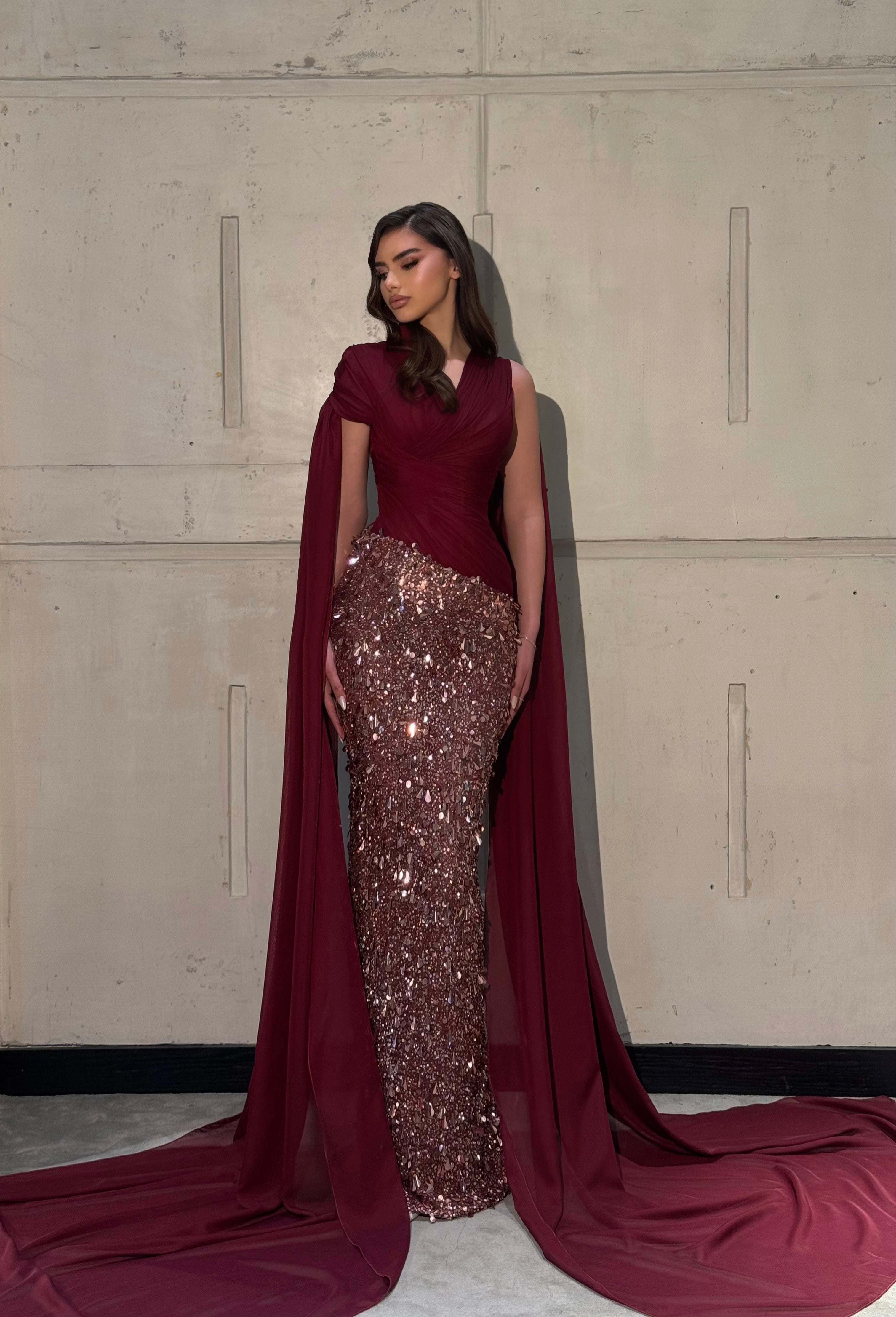 Egia - Crystal Cape Gown