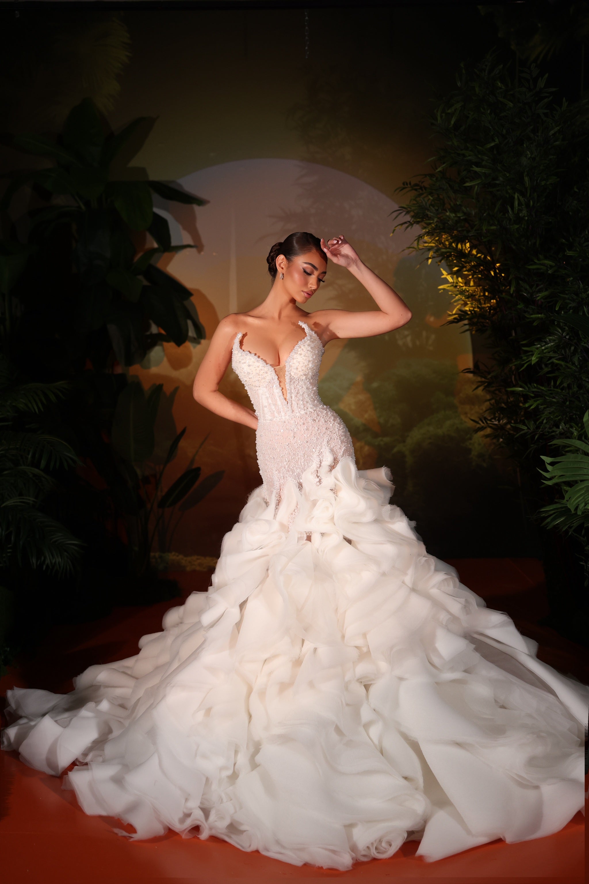 Erlina - Layered Ruffle Gown Walone LLC Erlina - Layered Ruffle Gown Walone LLC