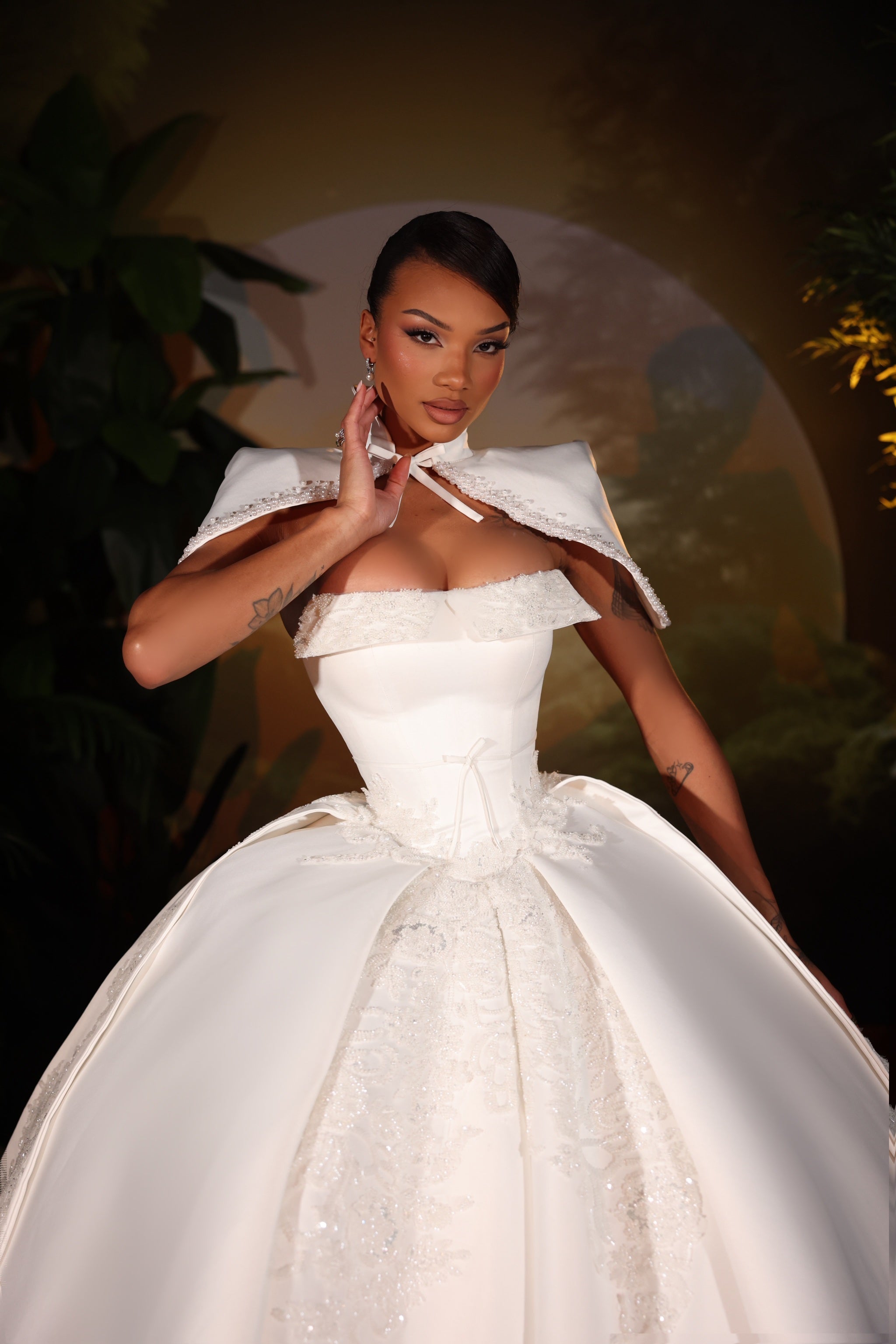 Emery - Pearl Cape Ballgown