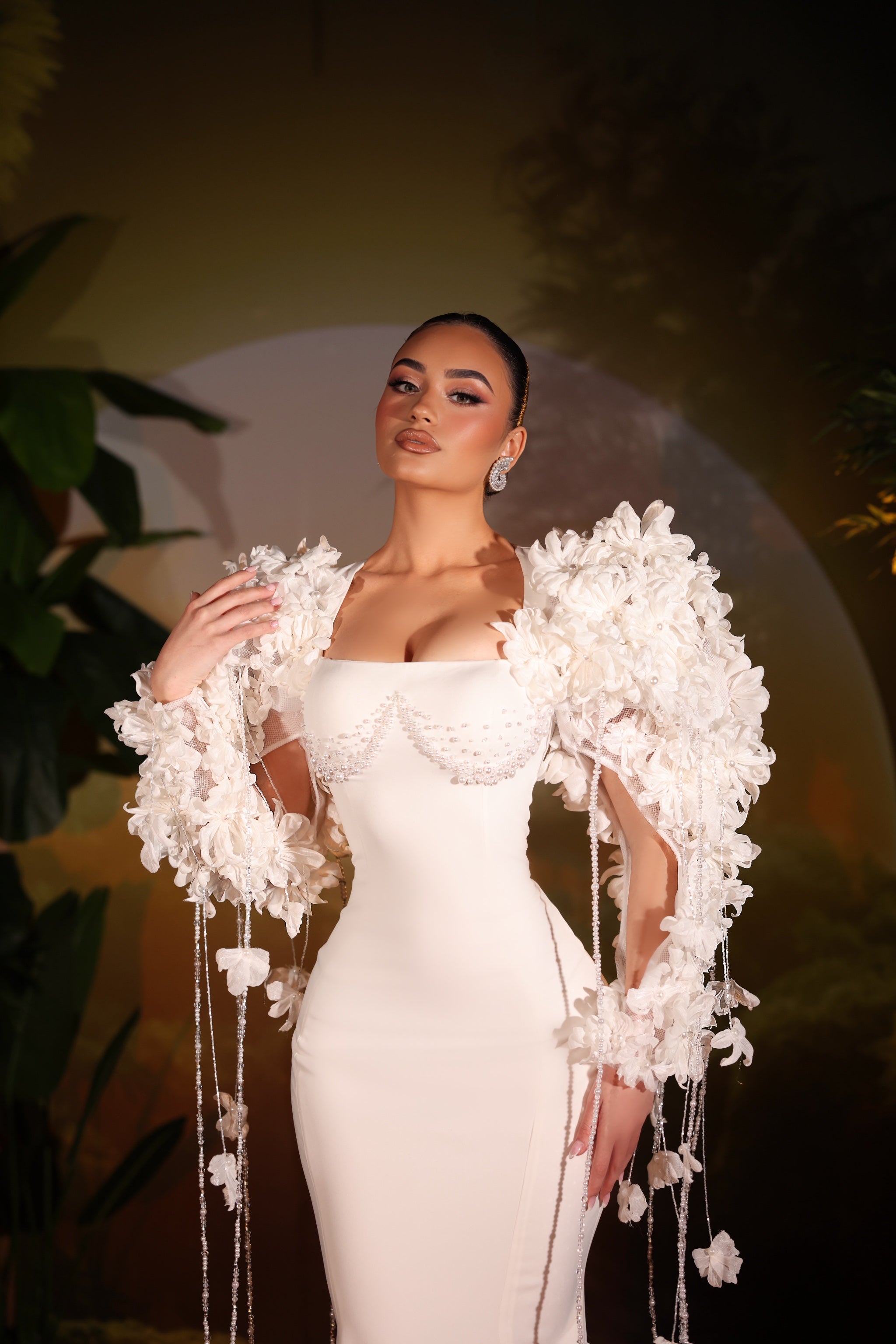 Eleona - White Floral Gown