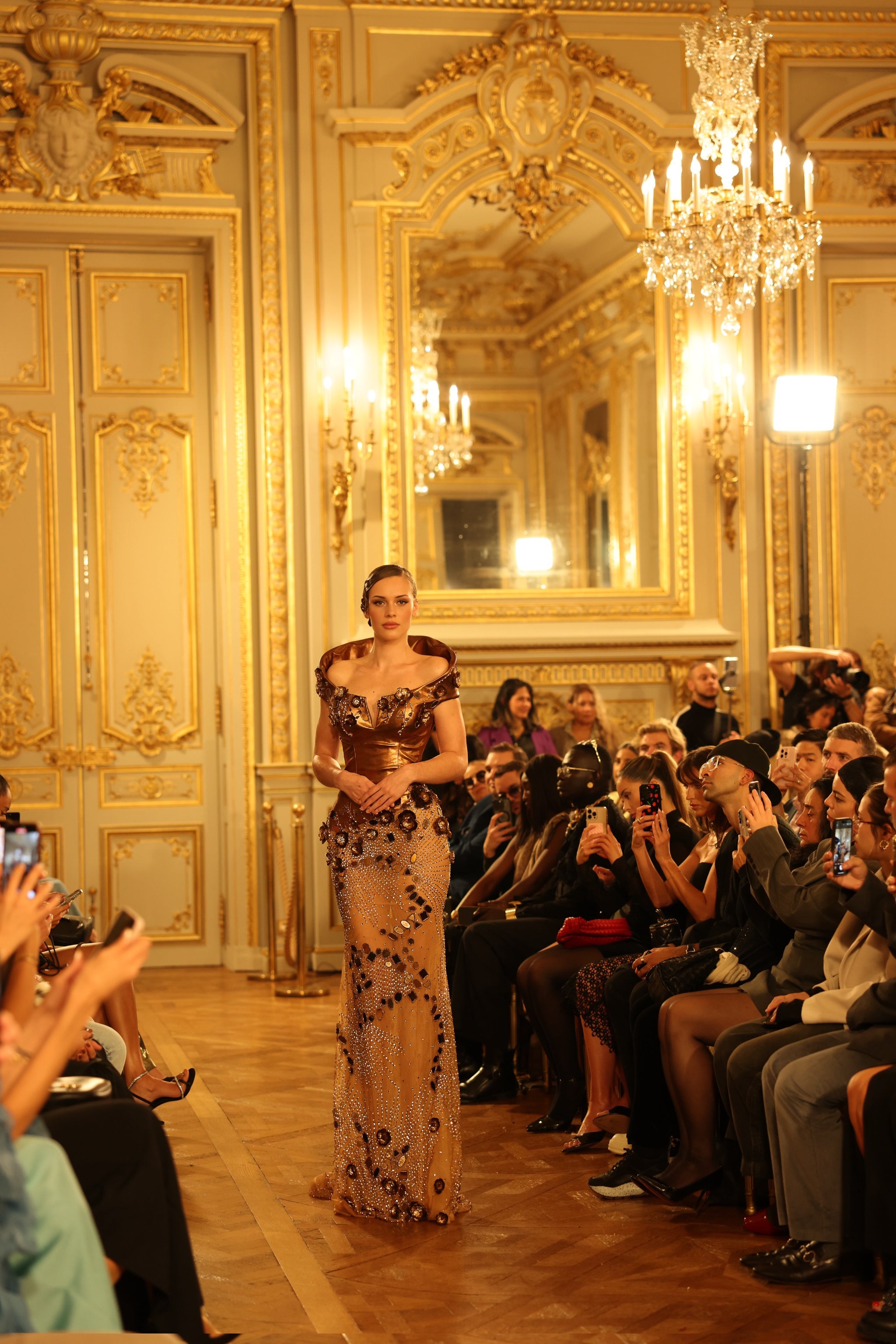 Rhea - Bronze Embellished Gown