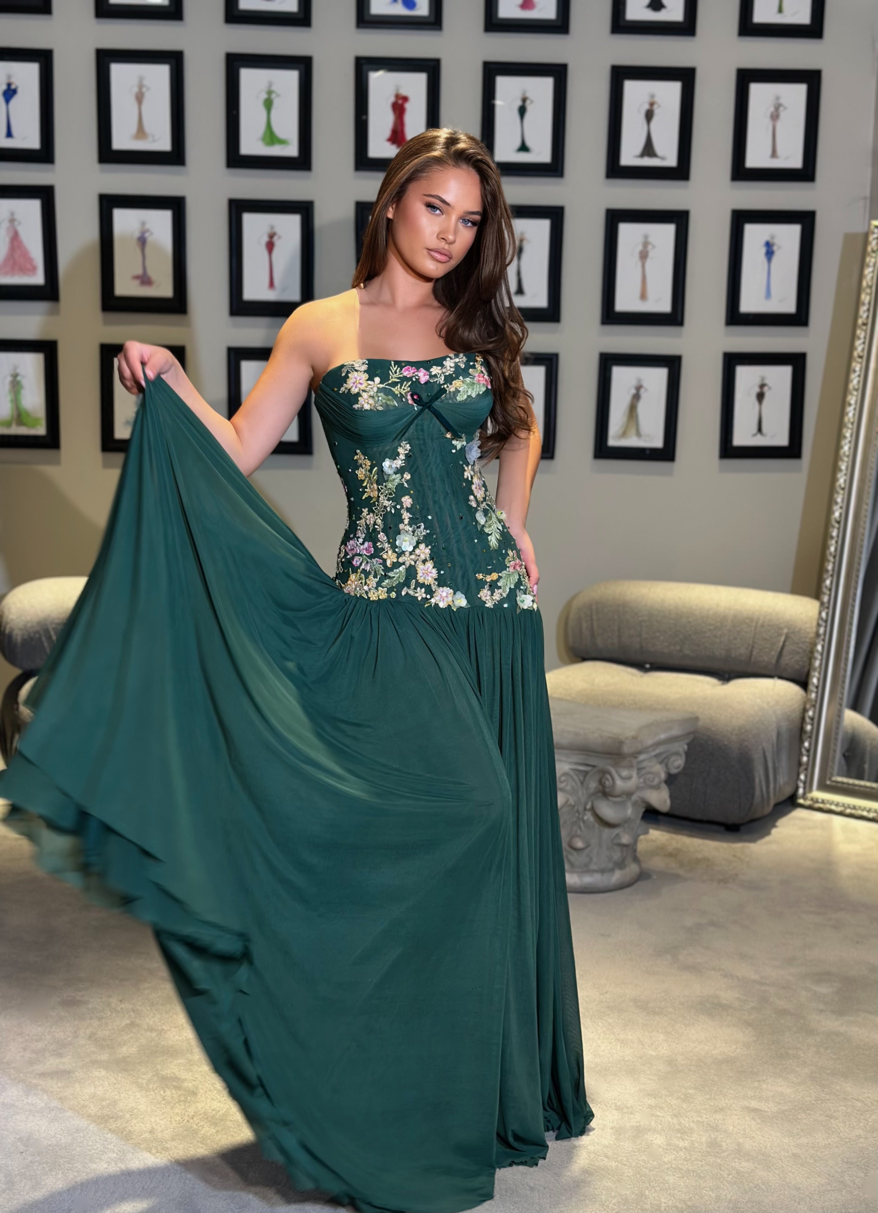 Serèna - Floral corset gown