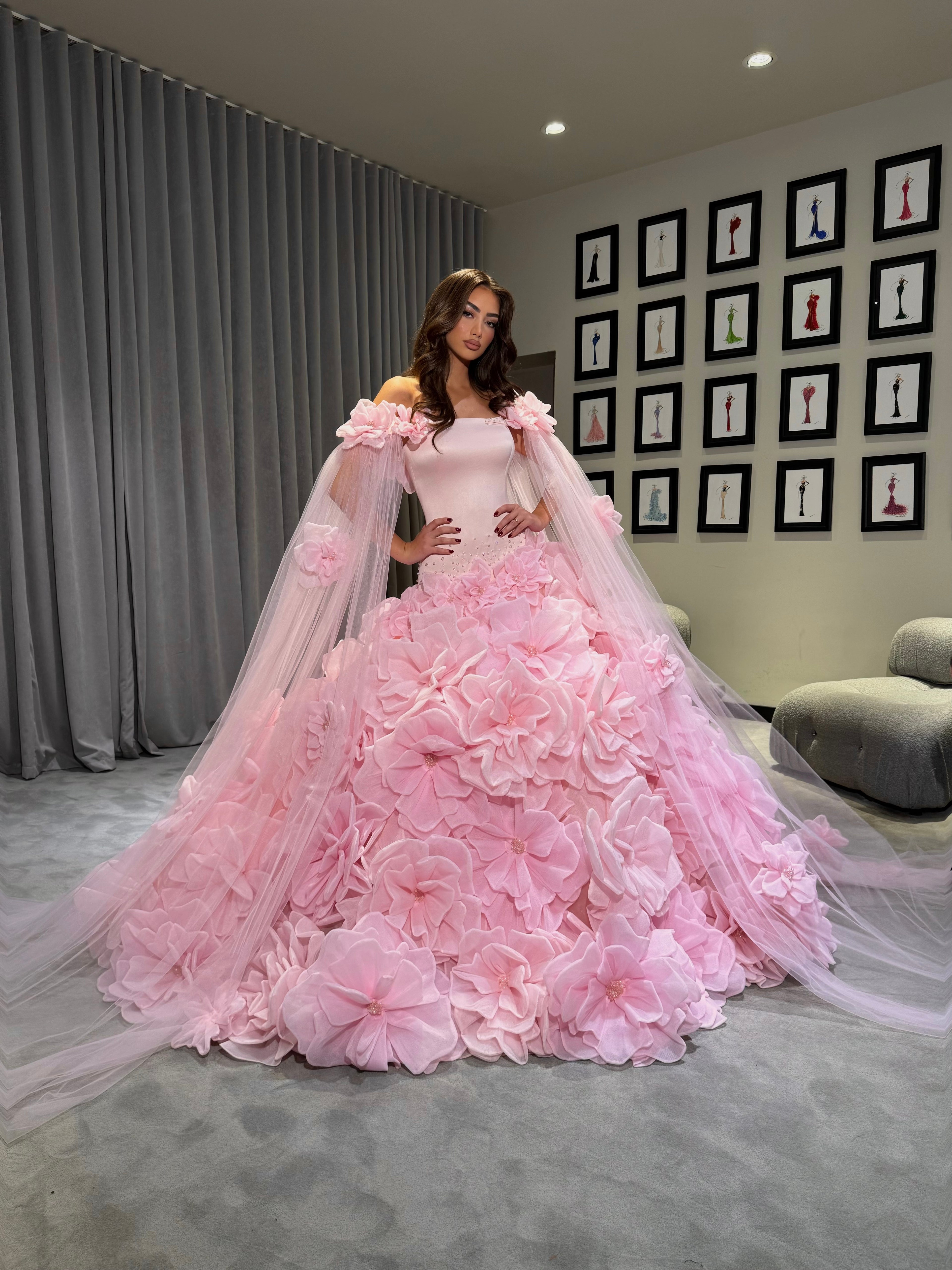 Bloomella - 3D Floral Tulle Ball Gown