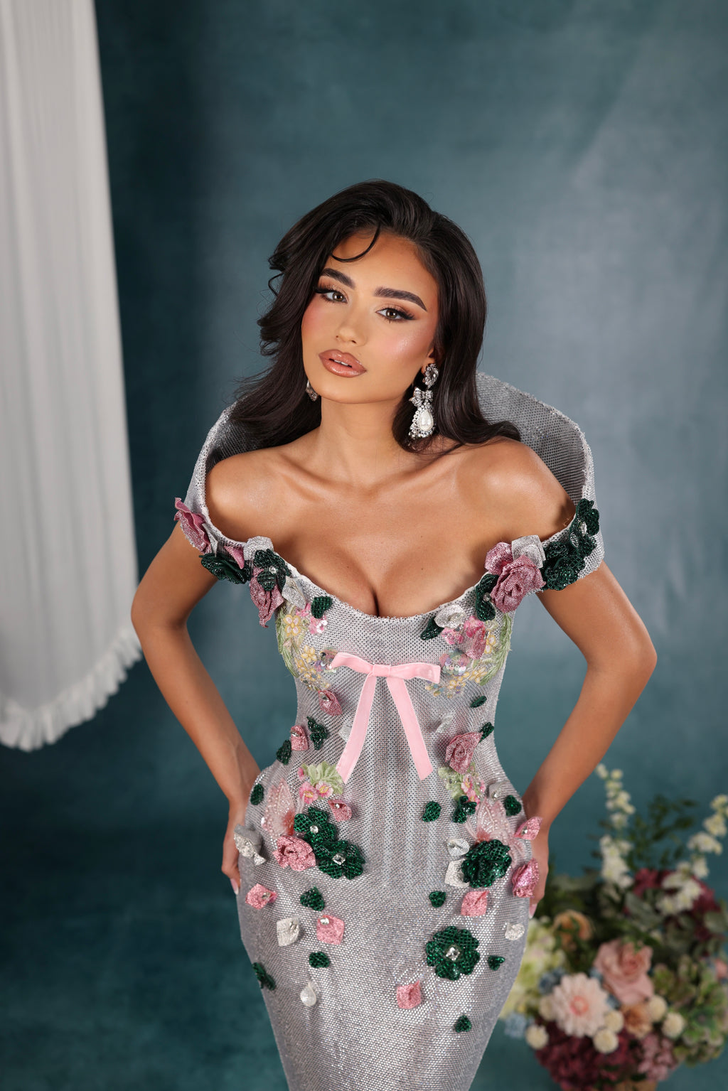 Mimosa - 3D Floral Embellished Gown