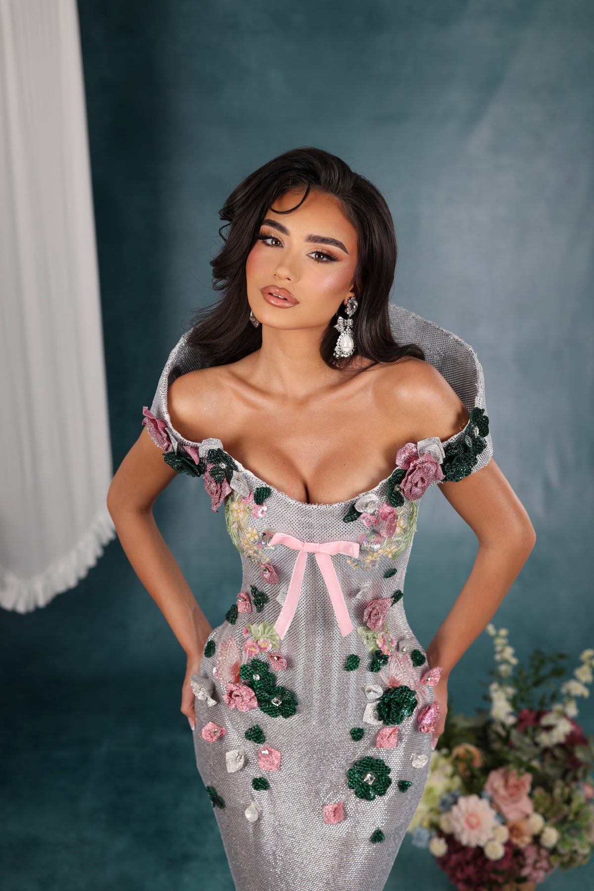 Mimosa - 3D Floral Embellished Gown