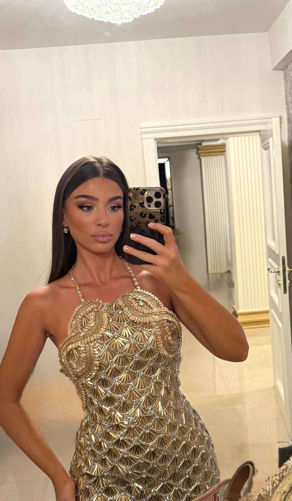 Maréa - Gold Halter Gown