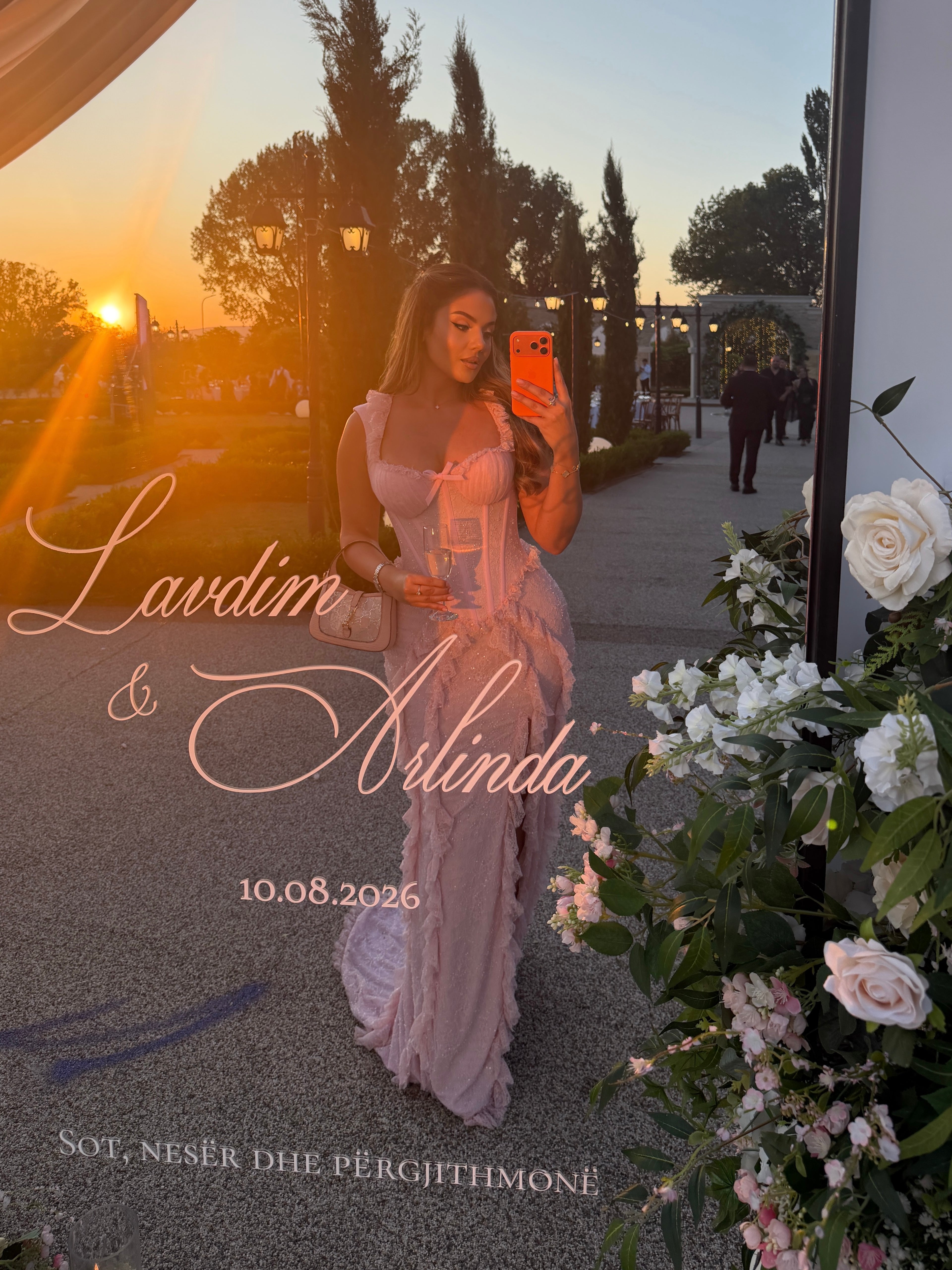 Anita - Ruffle slit gown