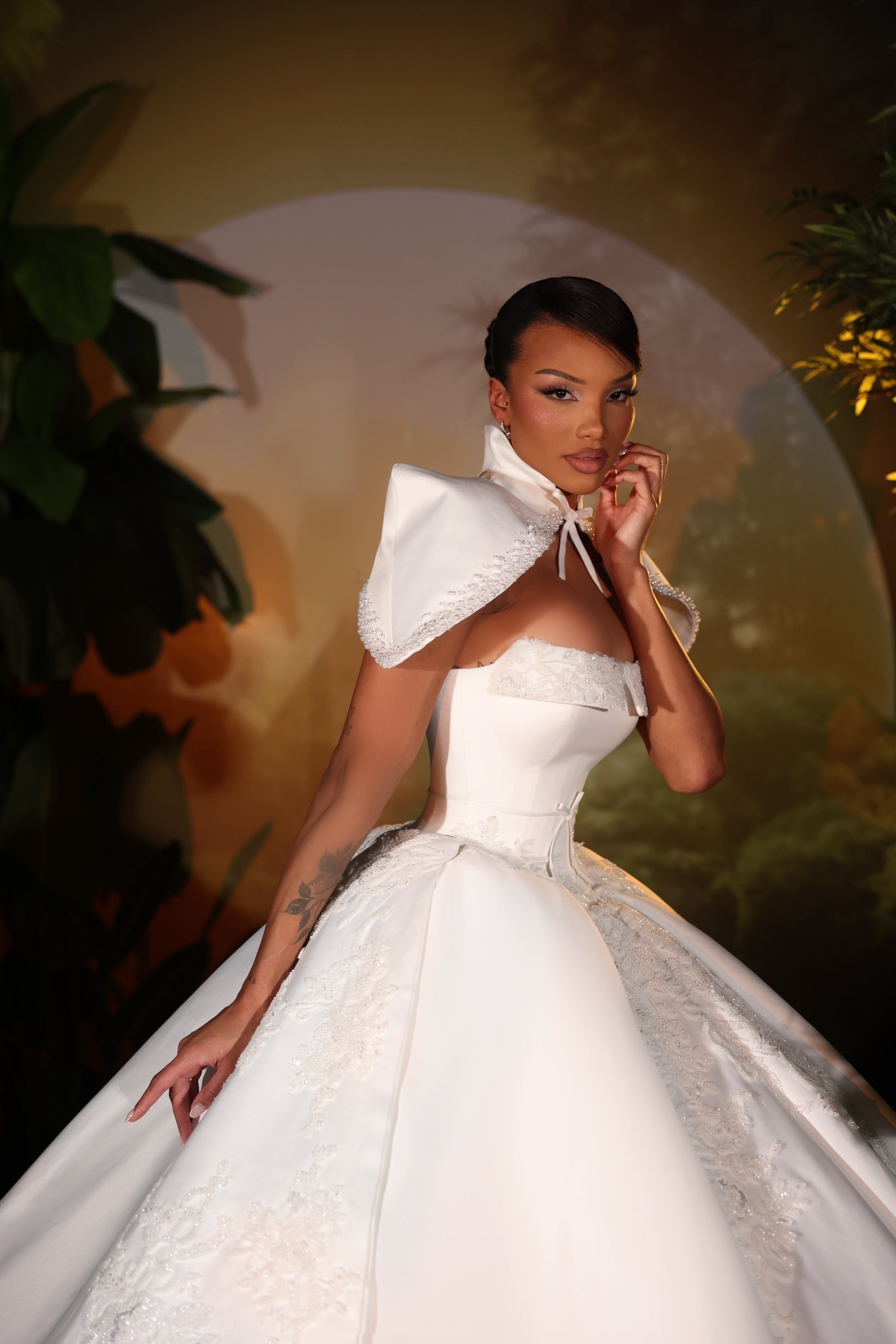 Emery - Pearl Cape Ballgown