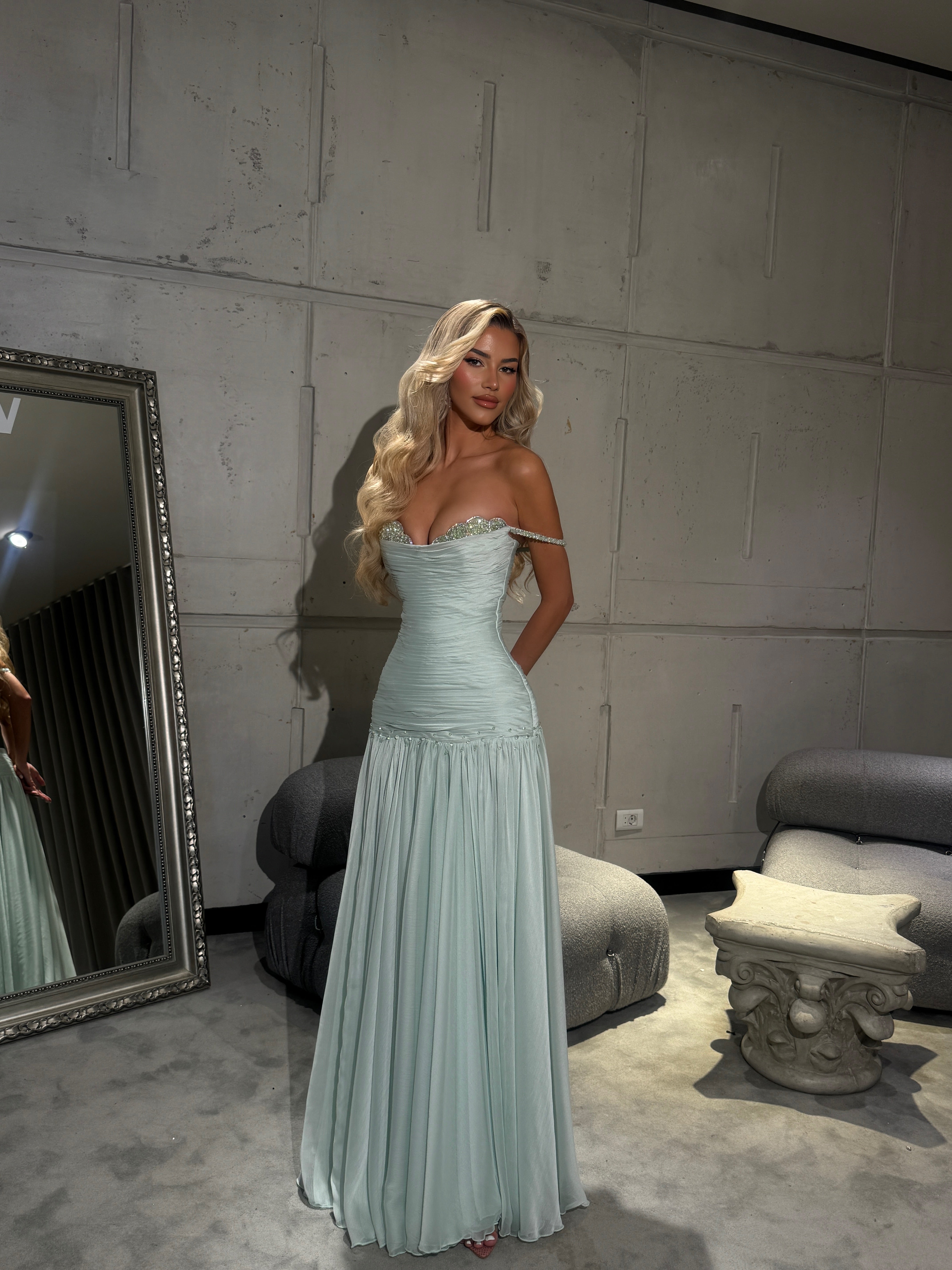 Mya - Flowing Mint Gown – Walone LLC