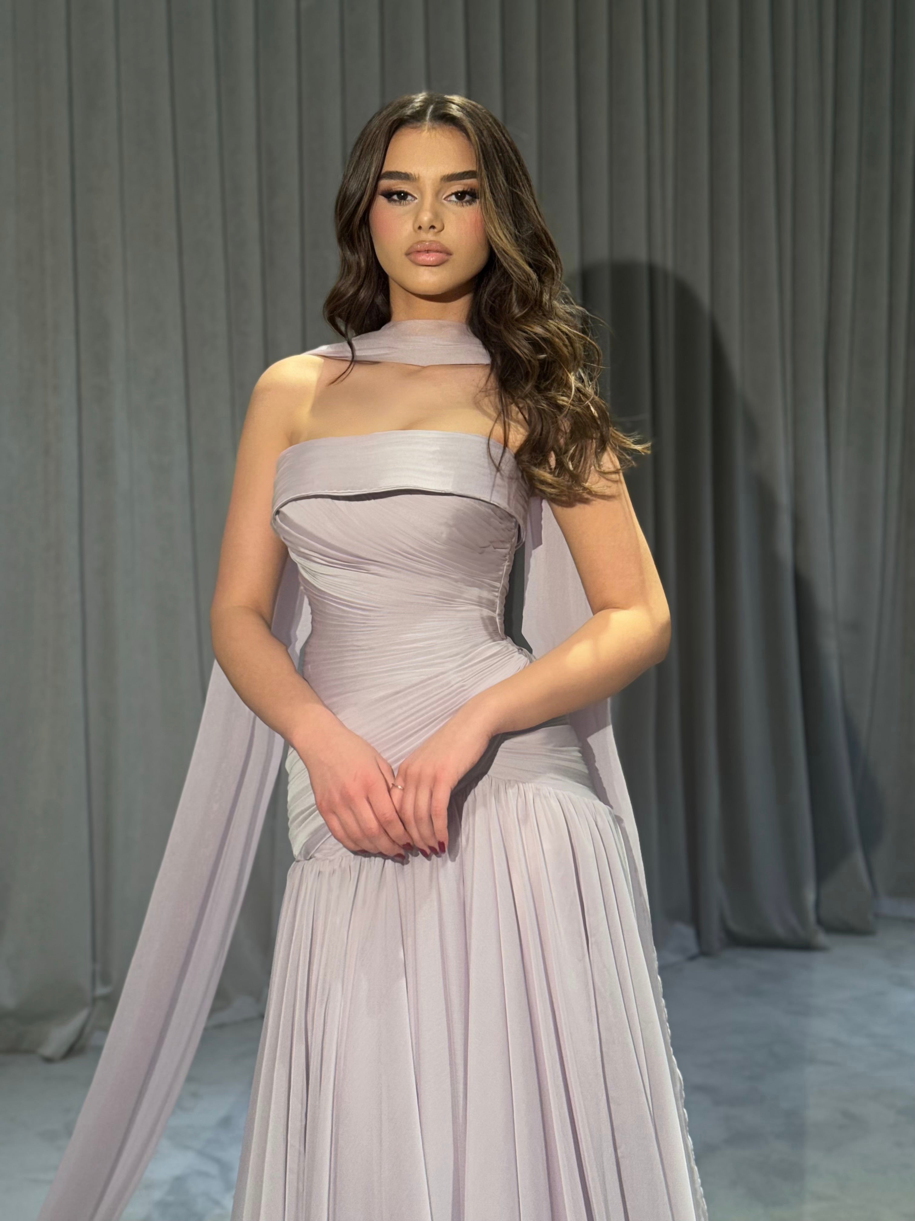 Liona - Draped Strapless Gown