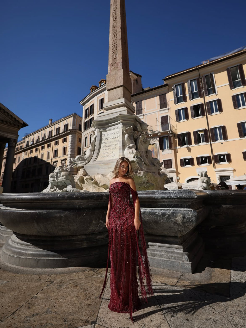 Fiorella - Beaded fringe gown