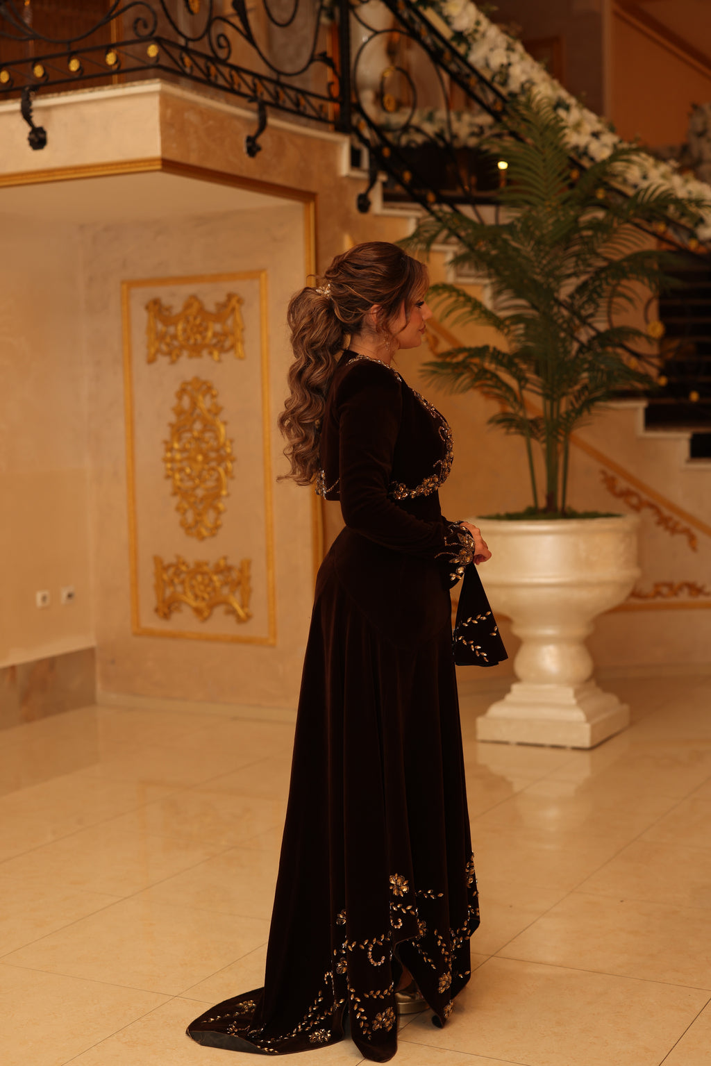 Andronika - Embellished Velvet Gown
