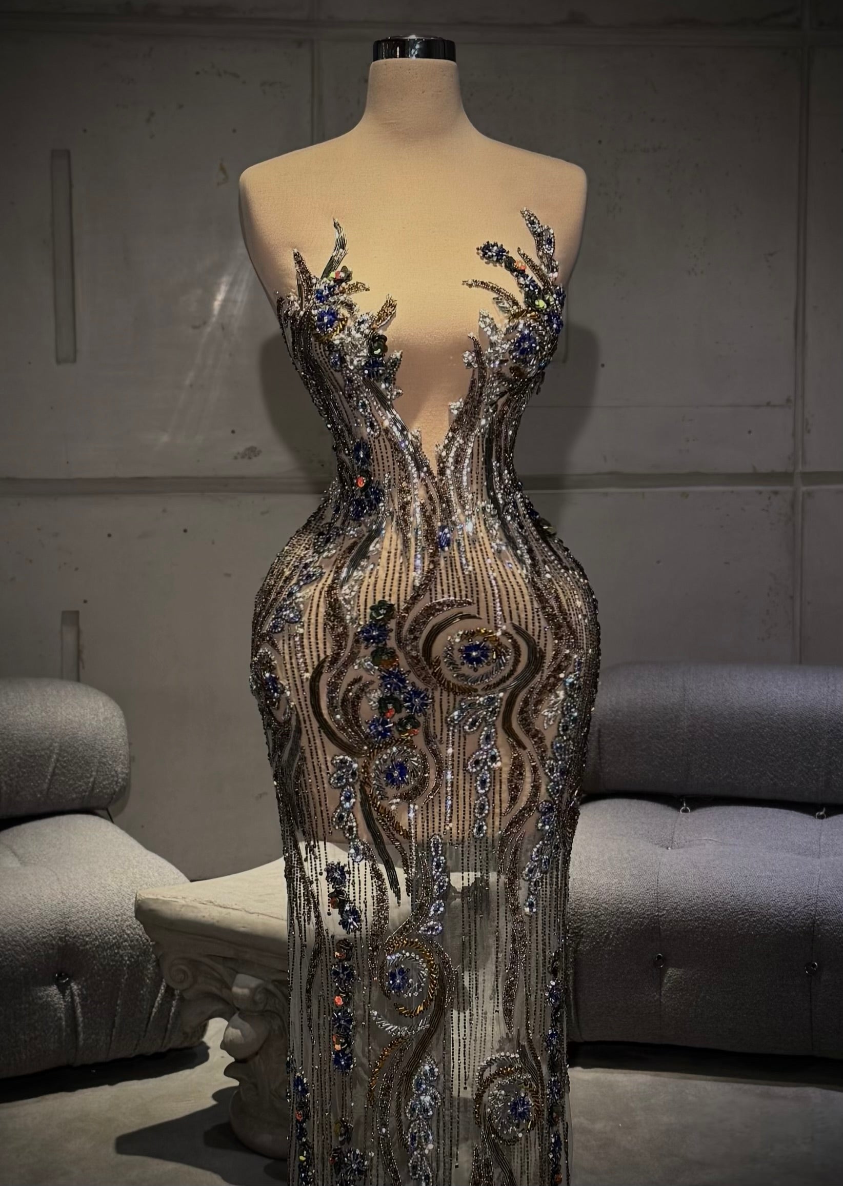 Josèla - Strapless Embellished Gown