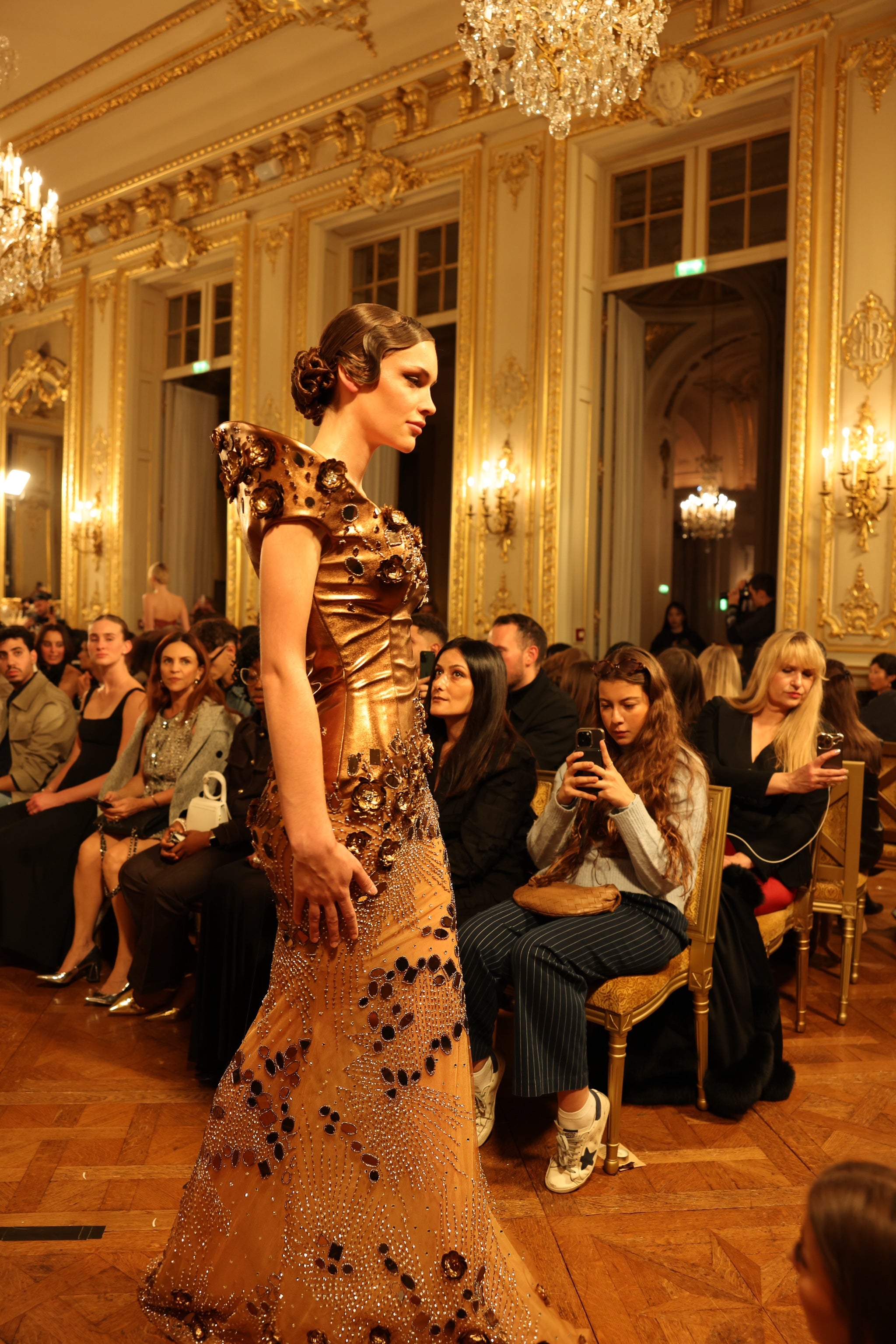 Rhea - Bronze Embellished Gown