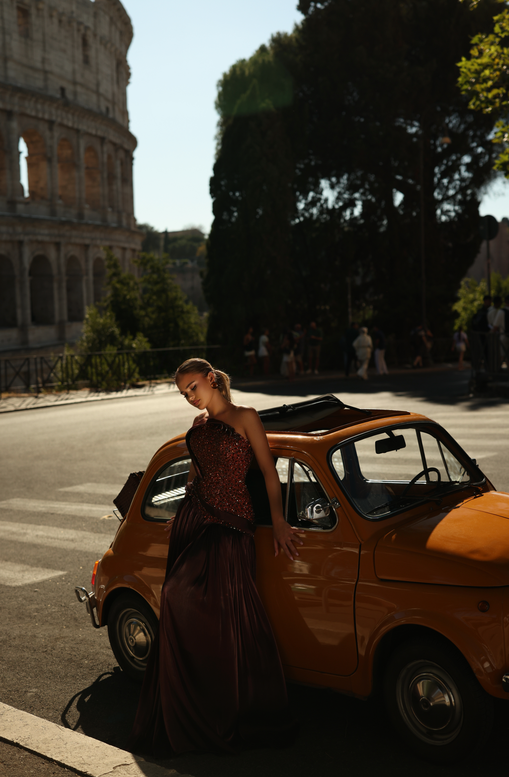 Olisa - Asymmetrical embellished chiffon gown