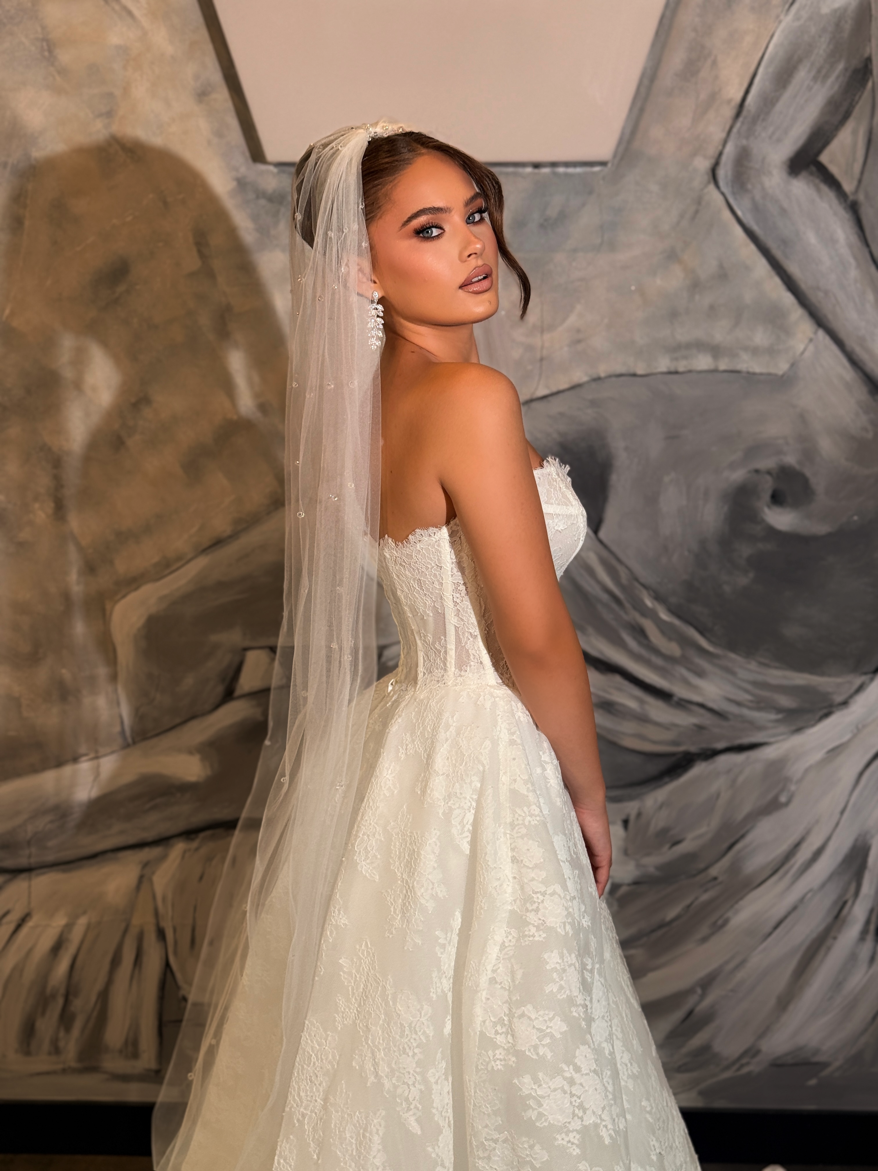 Romina - Strapless lace corset bridal gown