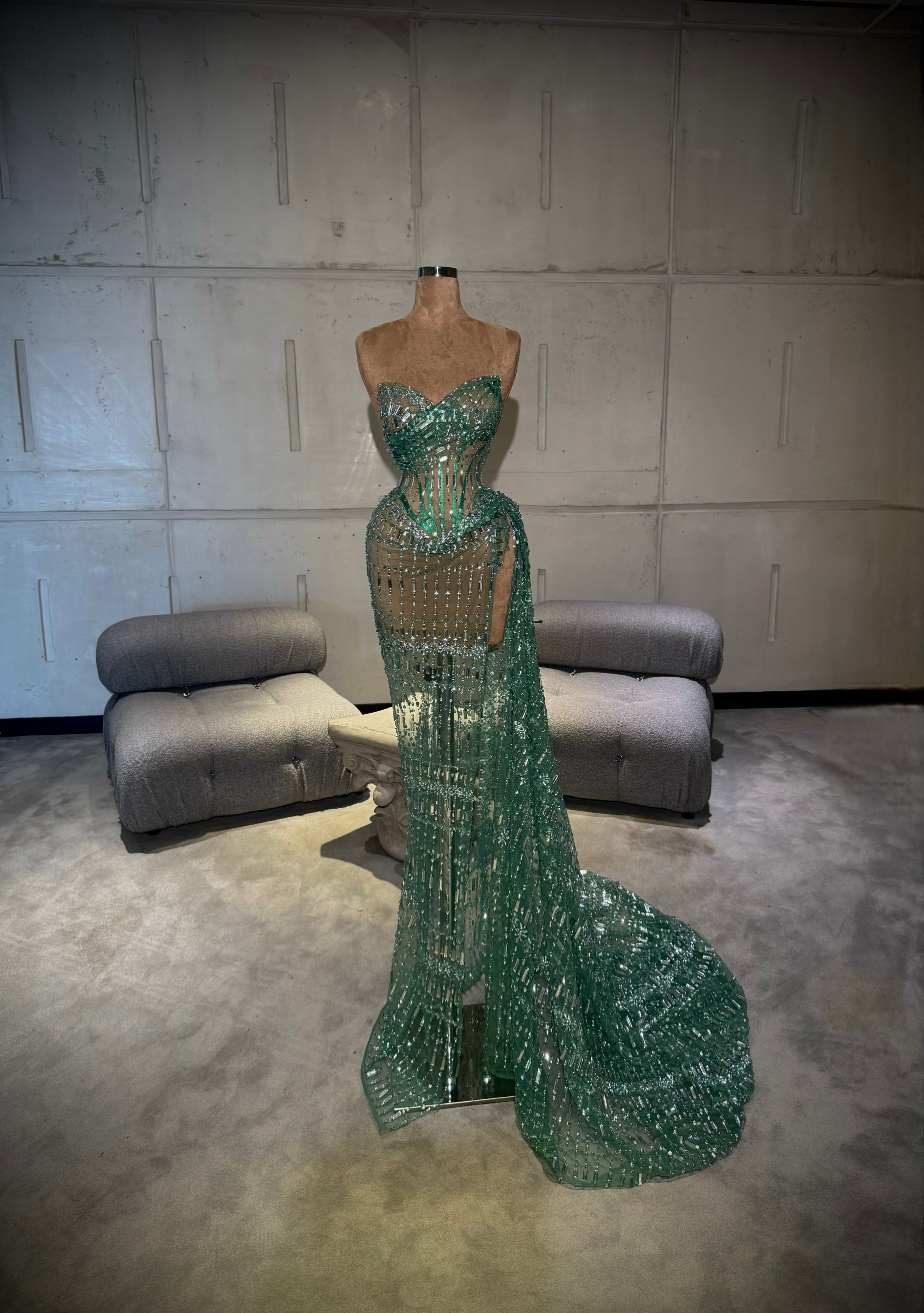 Annolá - Strapless Emerald Gown