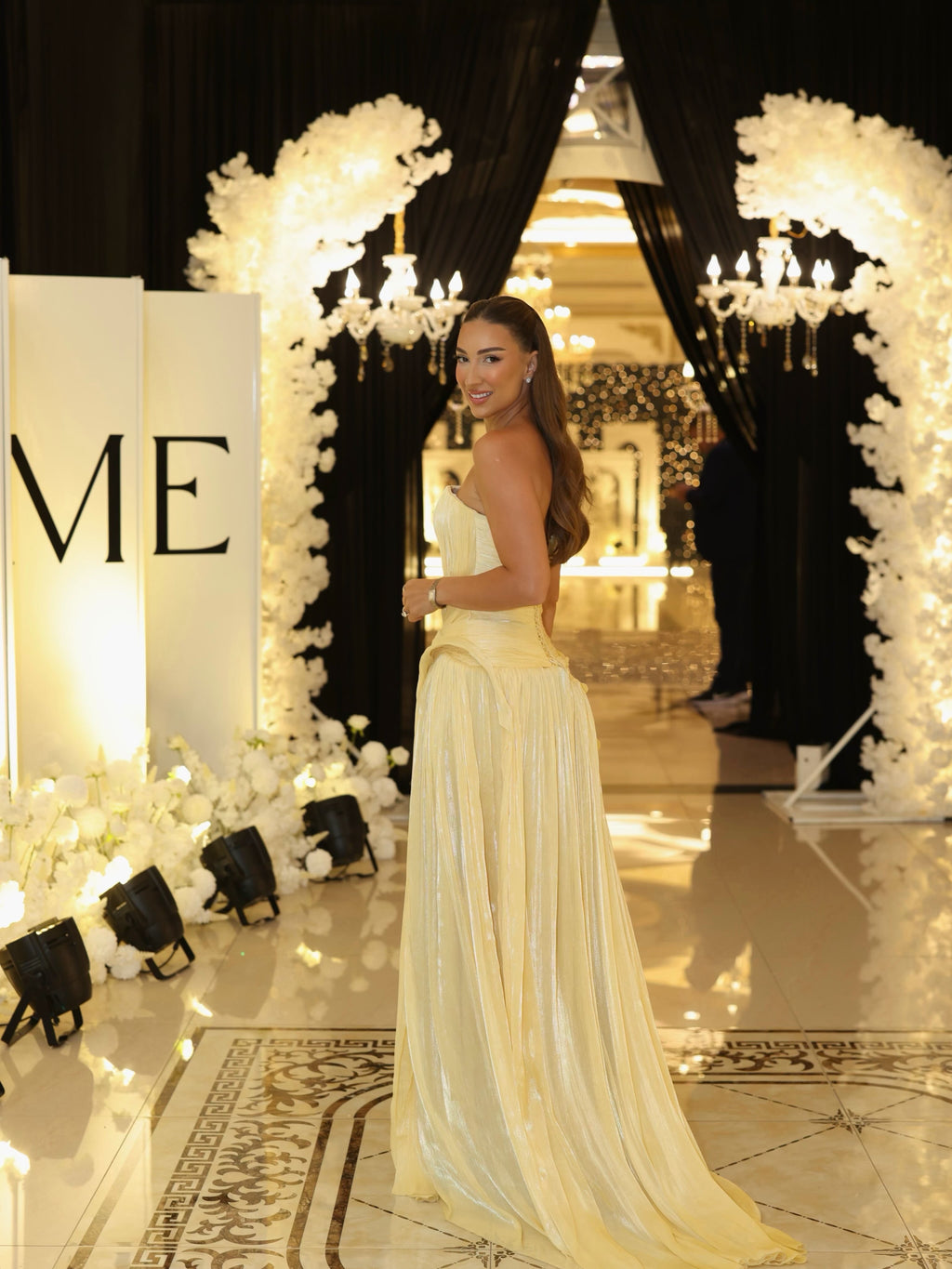 Lysiana - Draped Pleated Gown