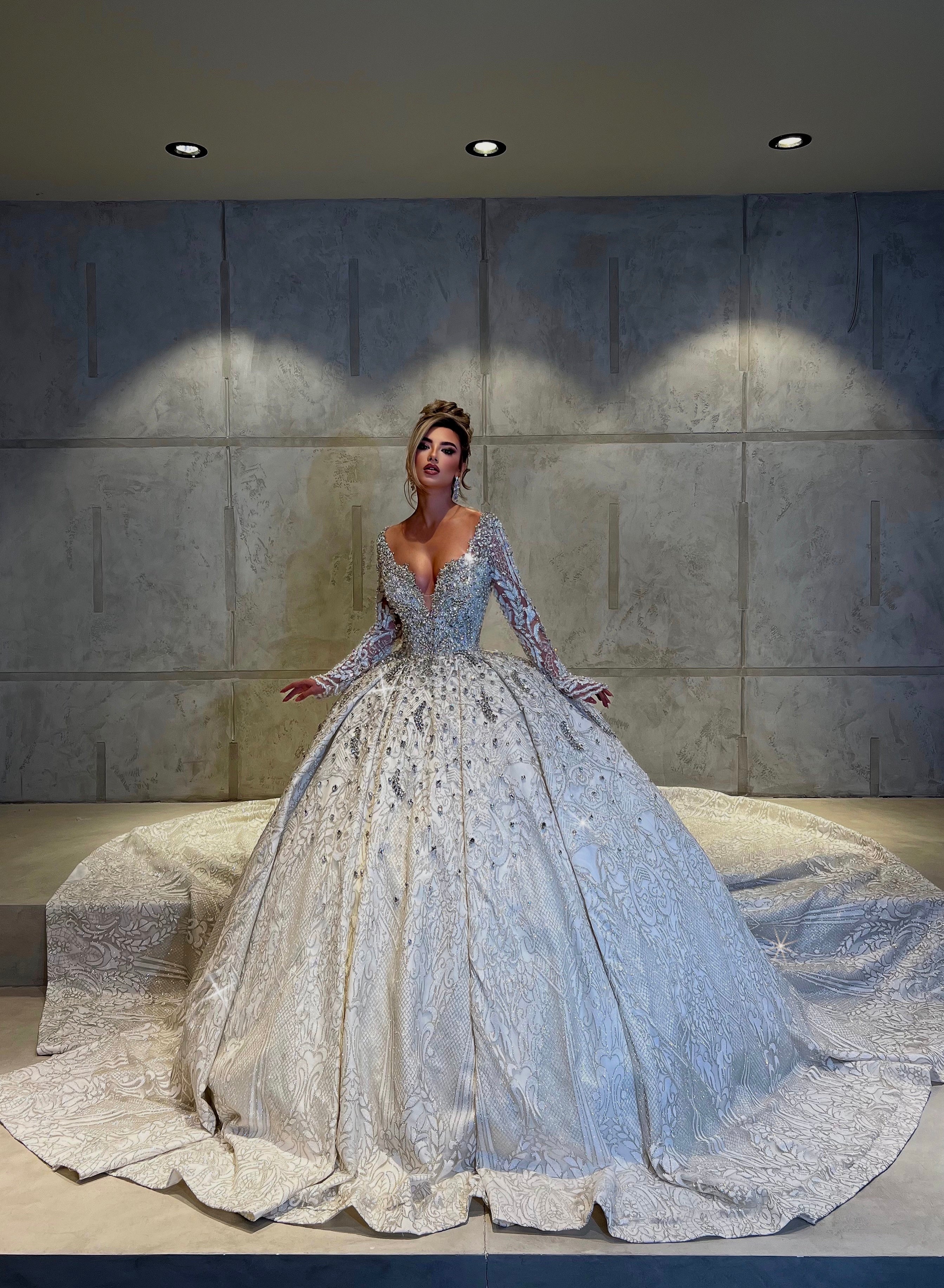 THESSALY-beads embellishments bridal gown S THESSALY-beads embellishments bridal gown S