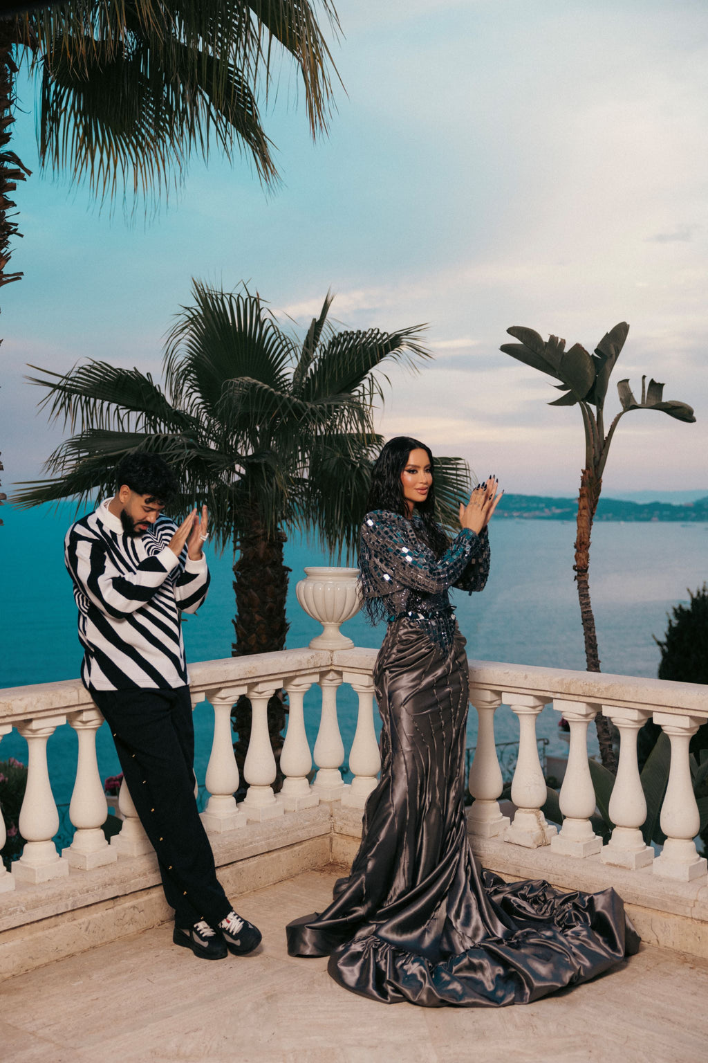 Metallic silver gown