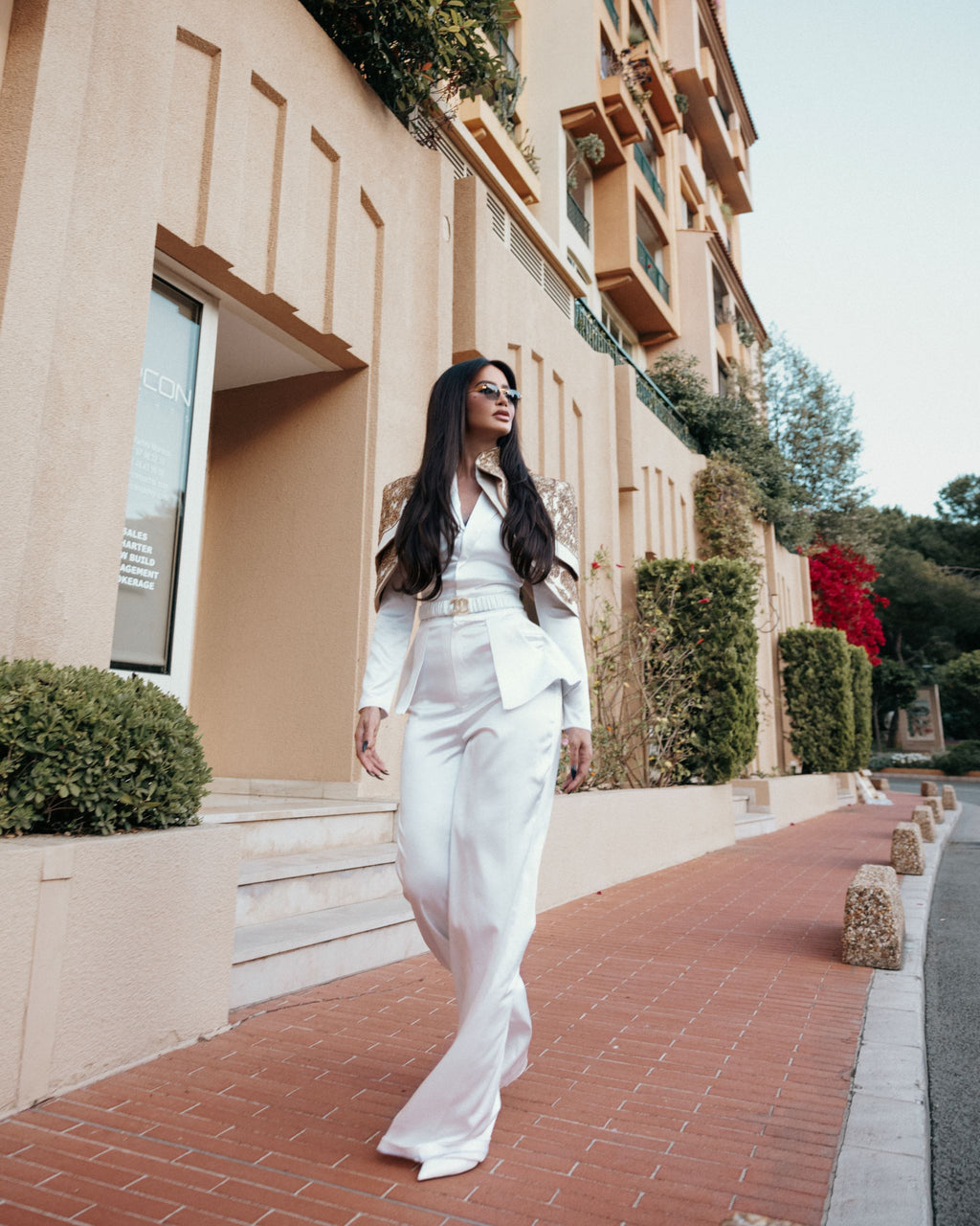 White Suit with Gold Accents