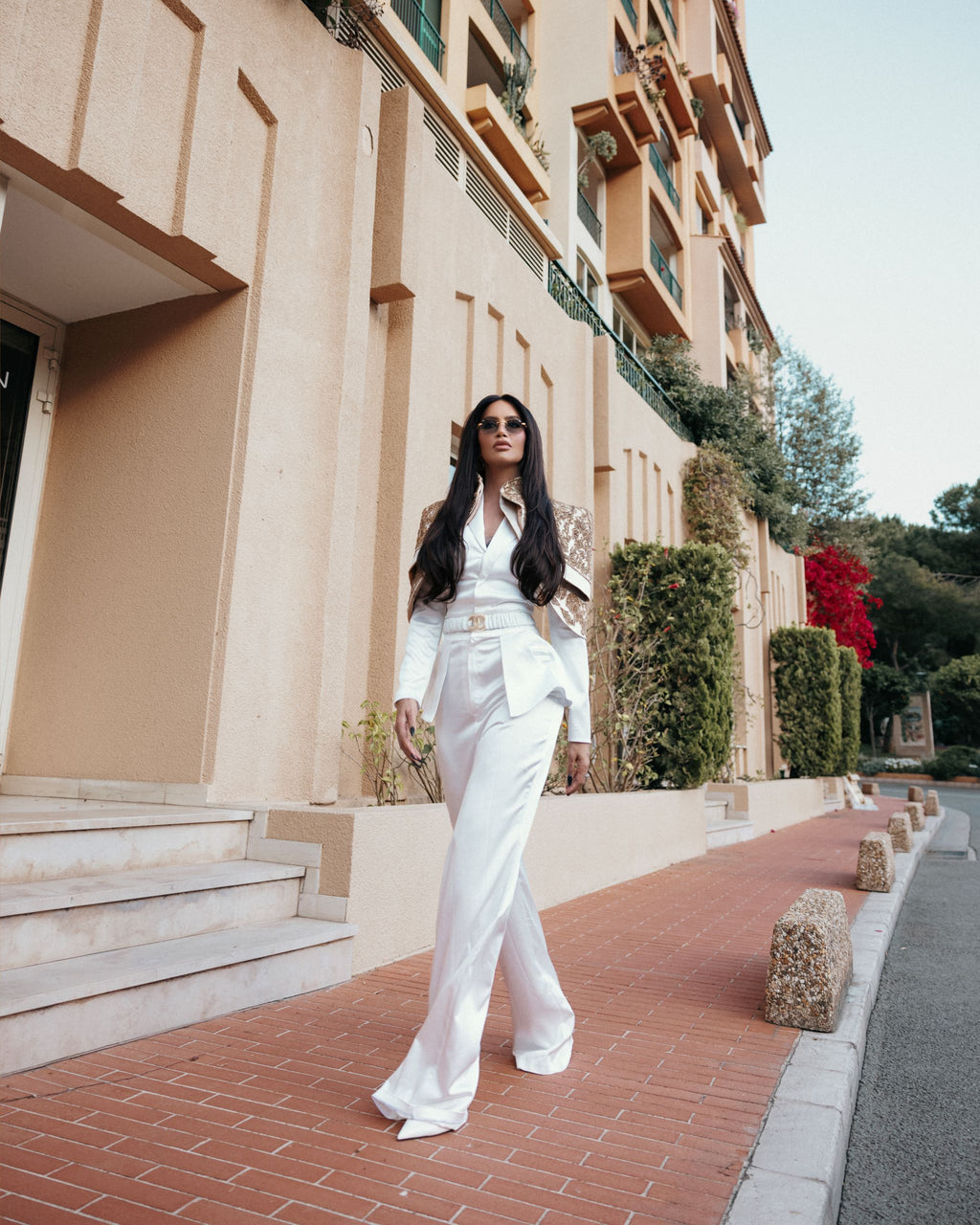White Suit with Gold Accents