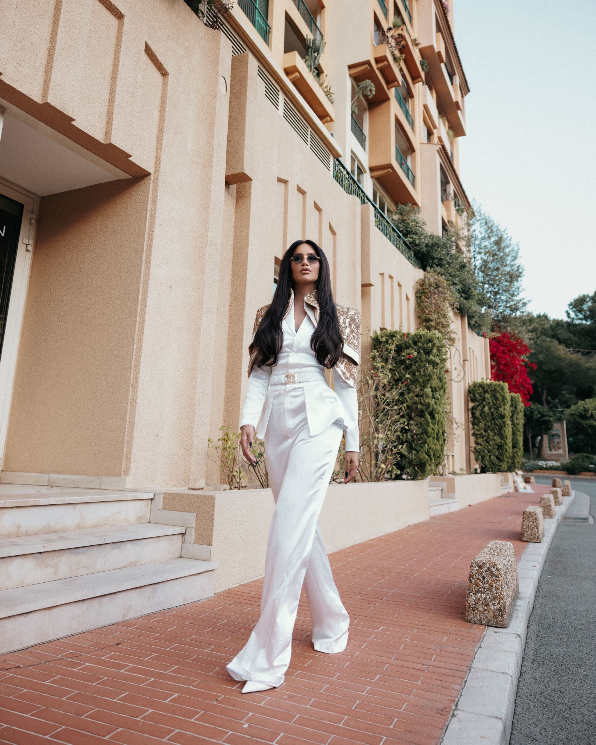 White Suit with Gold Accents