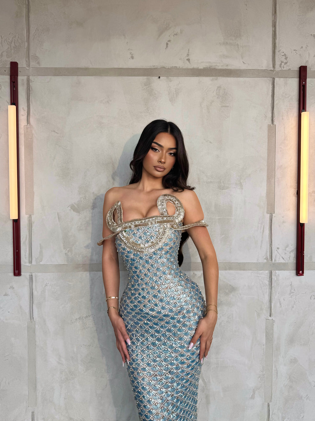 Sirena – Ornate Blue Mermaid Couture Gown