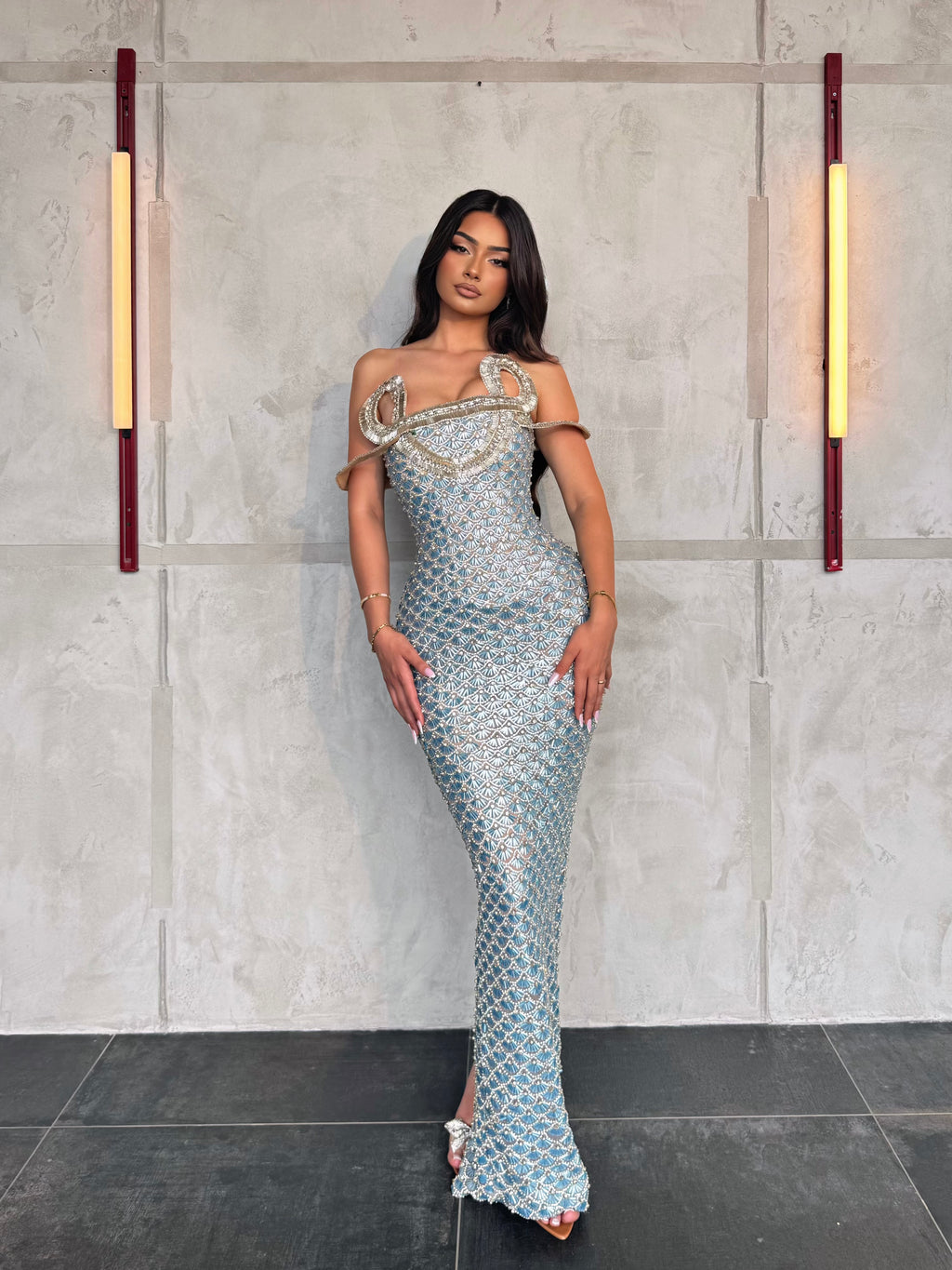 Sirena – Ornate Blue Mermaid Couture Gown