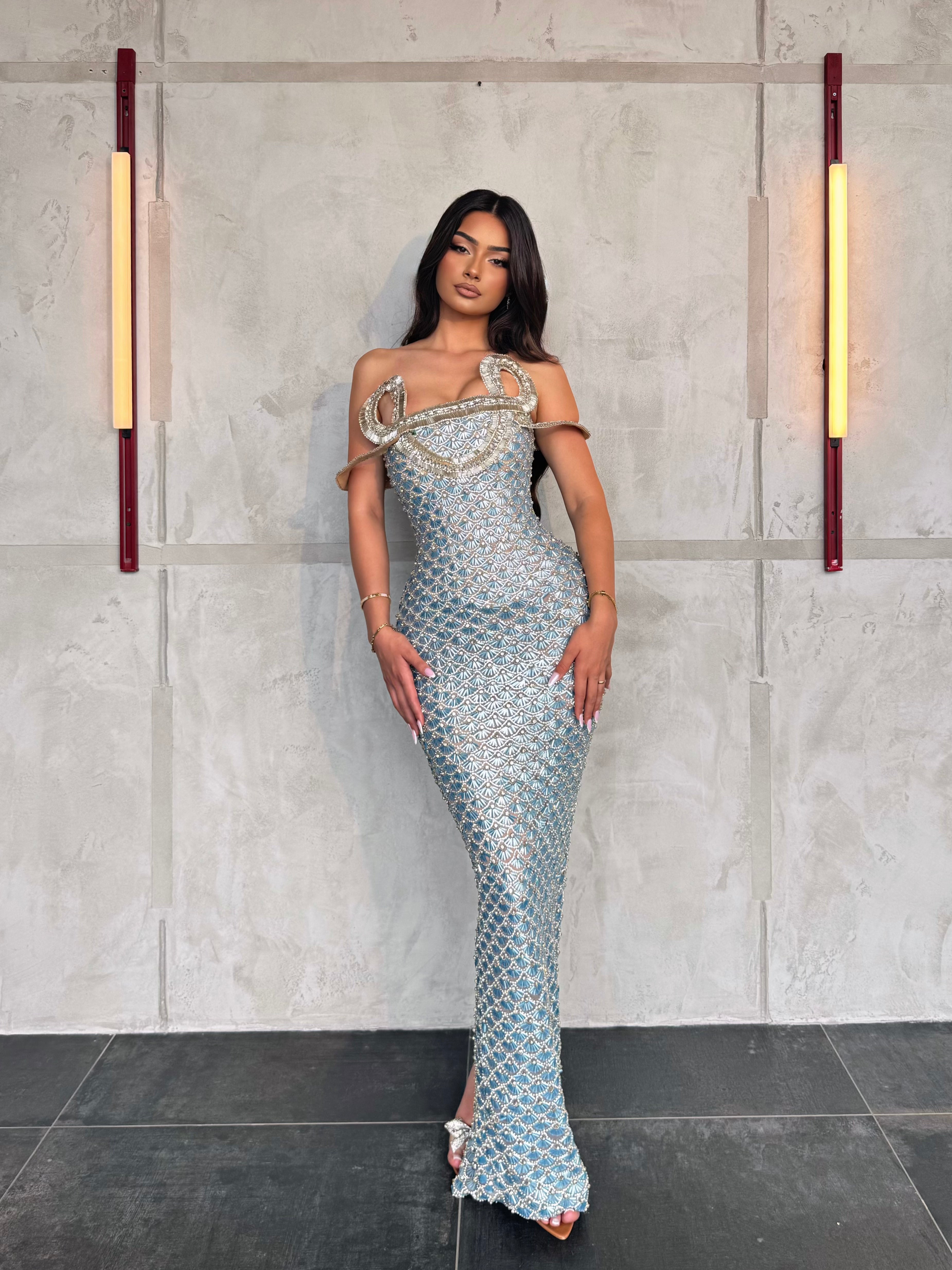 Sirena – Ornate Blue Mermaid Couture Gown