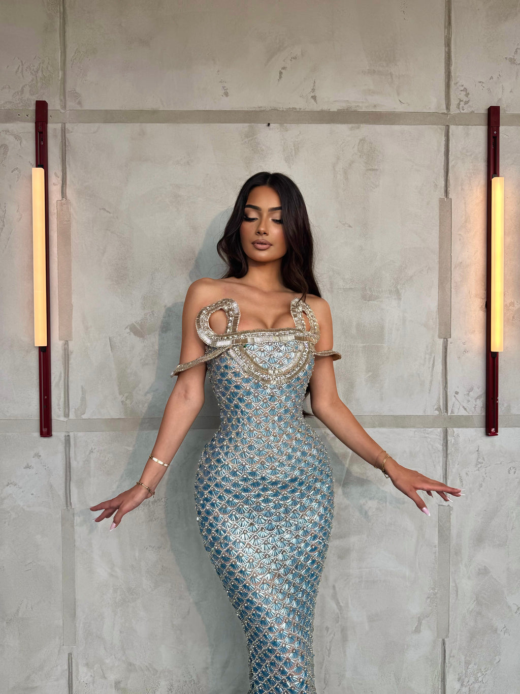 Sirena – Ornate Blue Mermaid Couture Gown