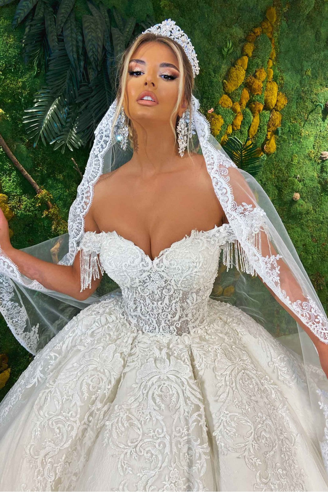 Off Shoulder Wedding Ball Gown