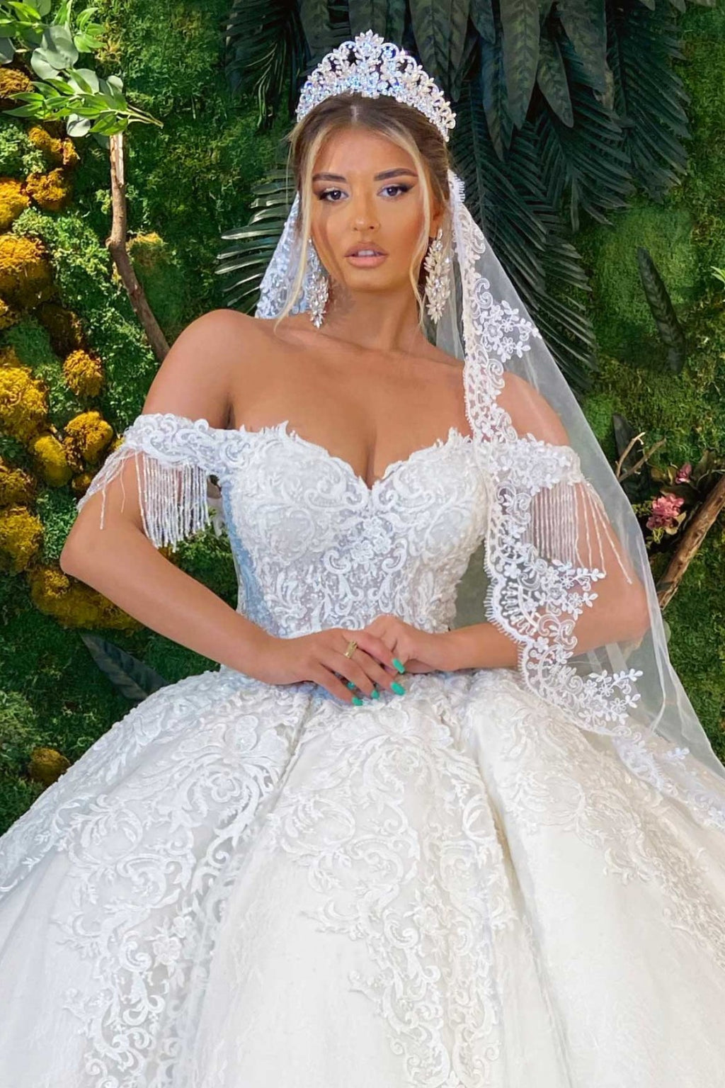 Off Shoulder Wedding Ball Gown